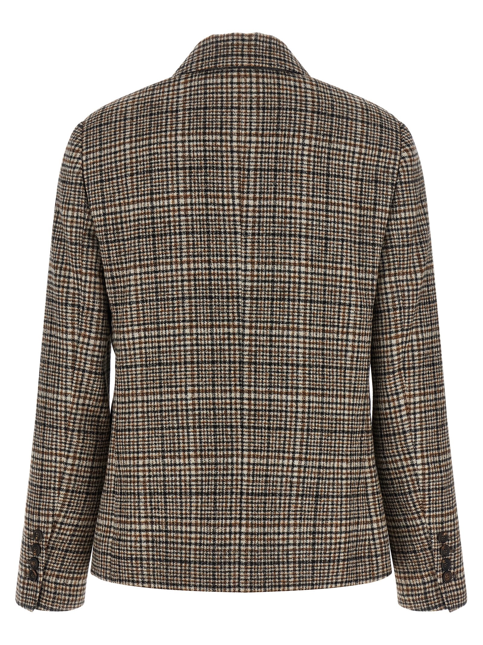 Brunello Cucinelli Beige Alpaca Leather Blazer Brunello Cucinelli