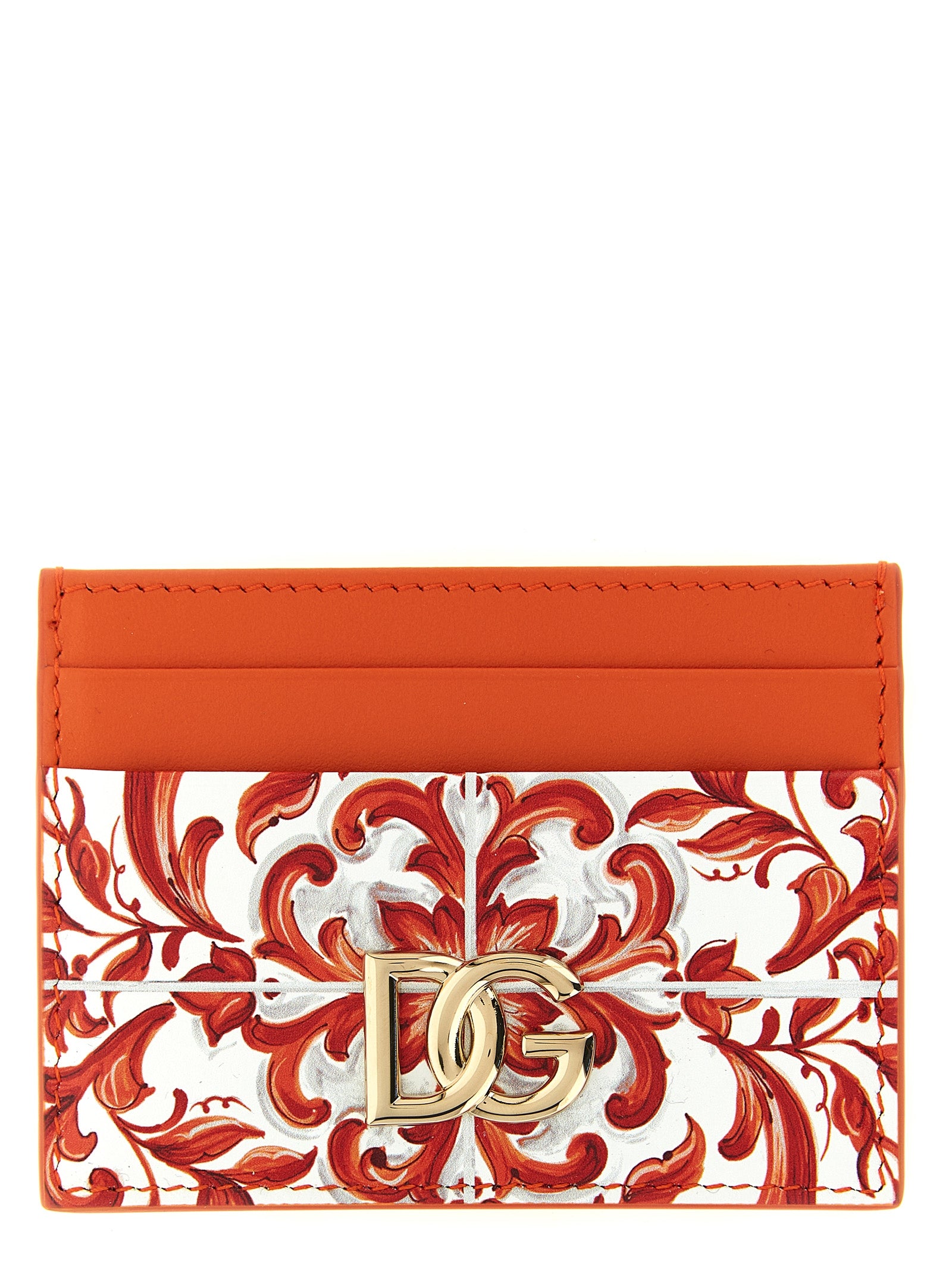 Dolce & Gabbana Orange Calfskin Cardholder Dolce & Gabbana