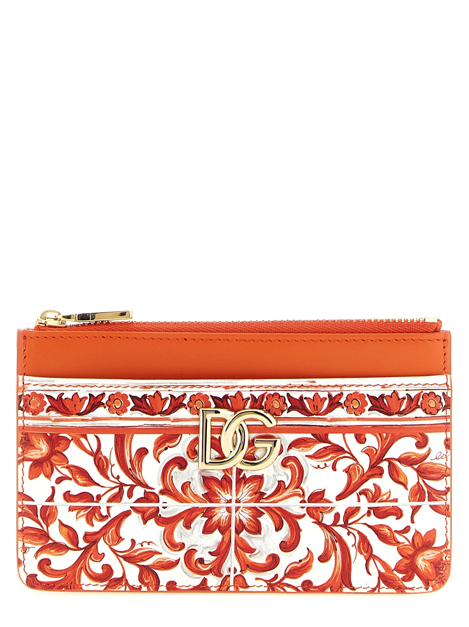 Dolce & Gabbana Orange Calfskin Cardholder Dolce & Gabbana