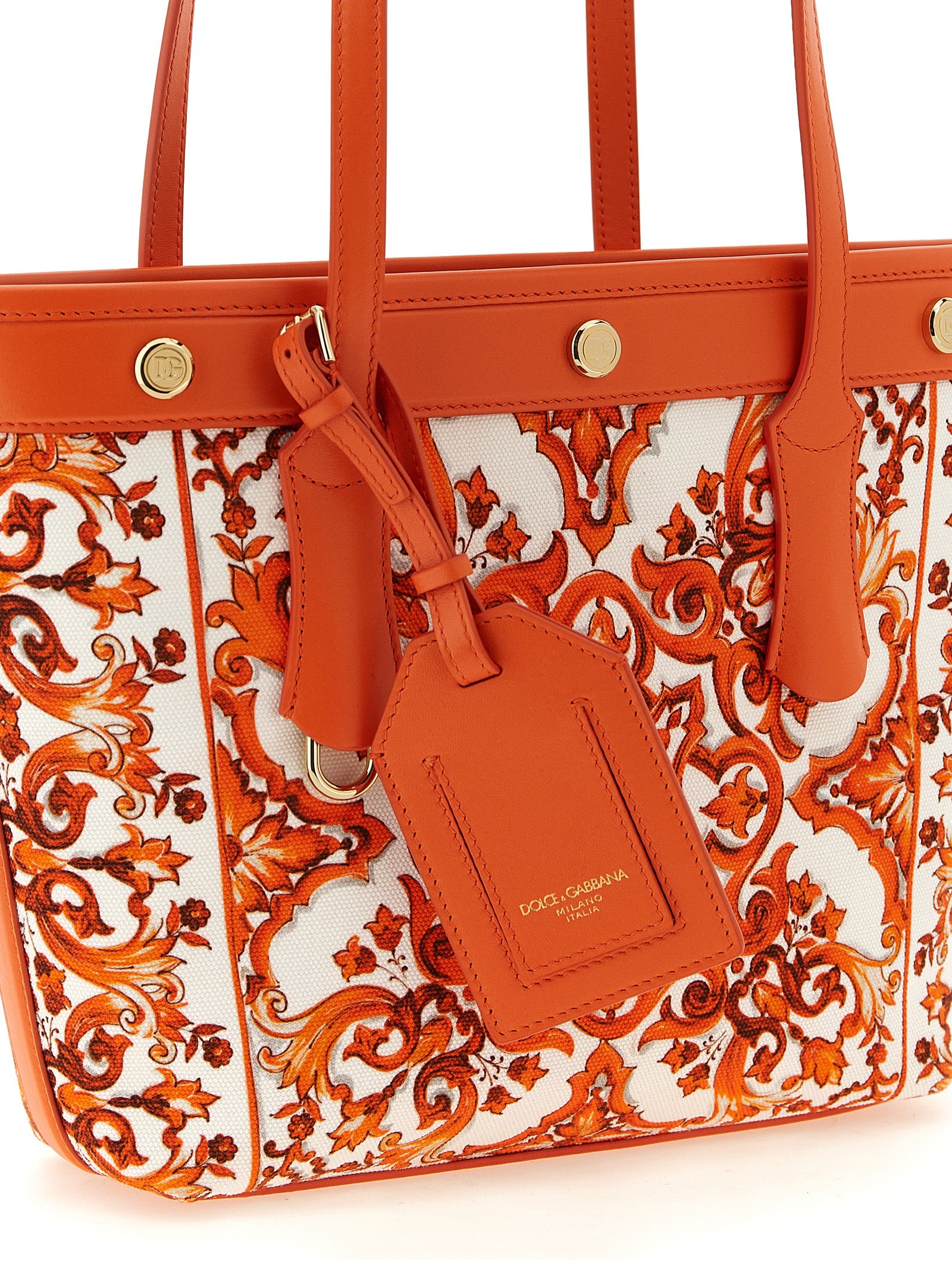 Dolce & Gabbana Orange Cotton Tote Bag Dolce & Gabbana