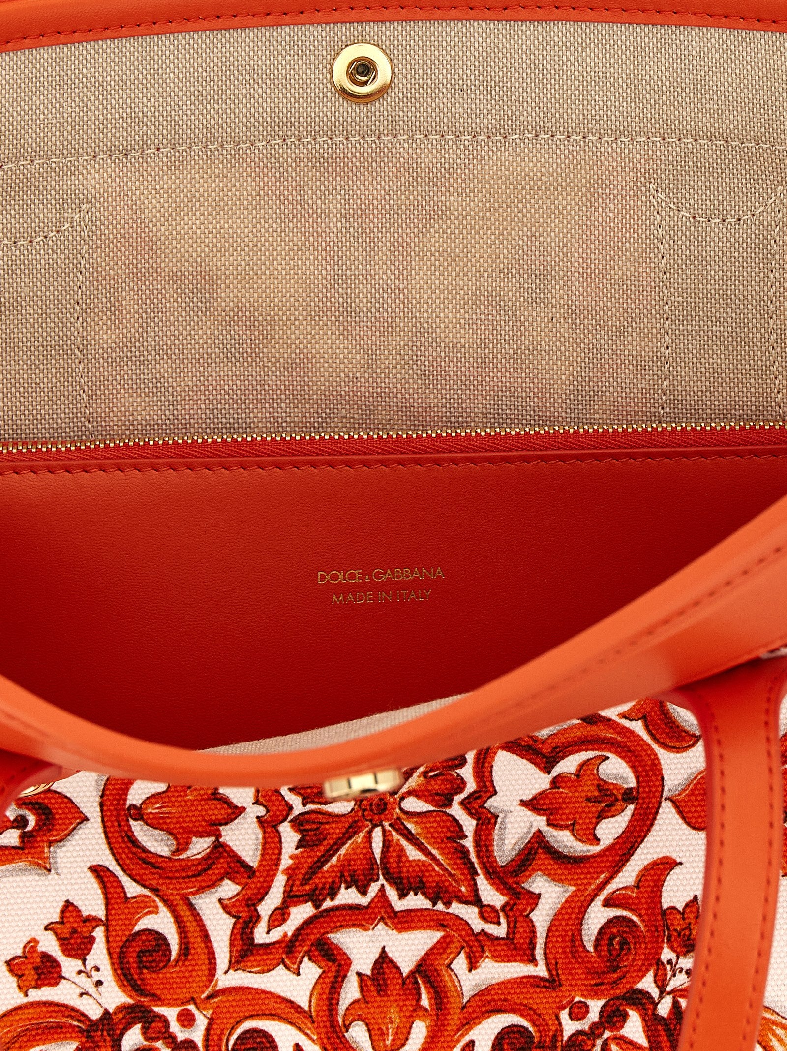 Dolce & Gabbana Orange Cotton Tote Bag Dolce & Gabbana