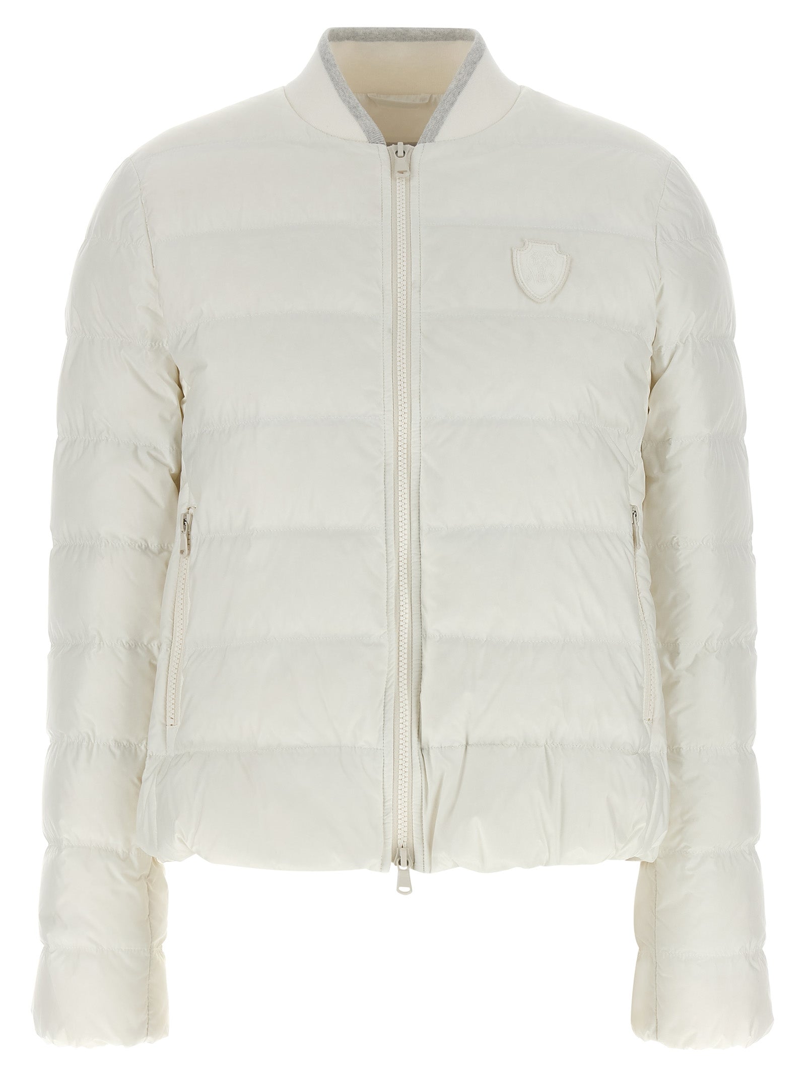 Brunello Cucinelli White Polyester Full-Length Jacket Brunello Cucinelli