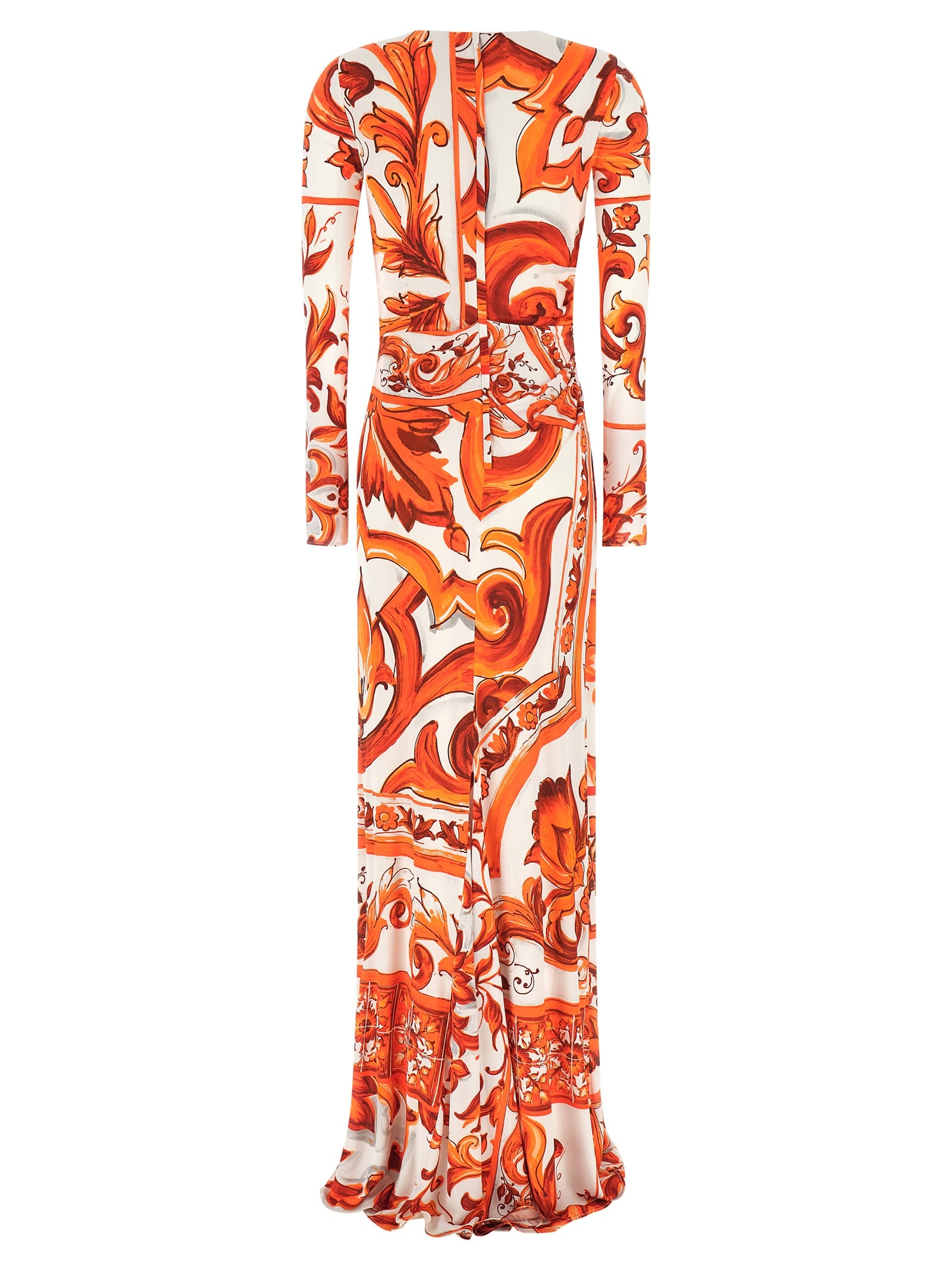 Dolce & Gabbana Orange Viscose Long Dress Dolce & Gabbana