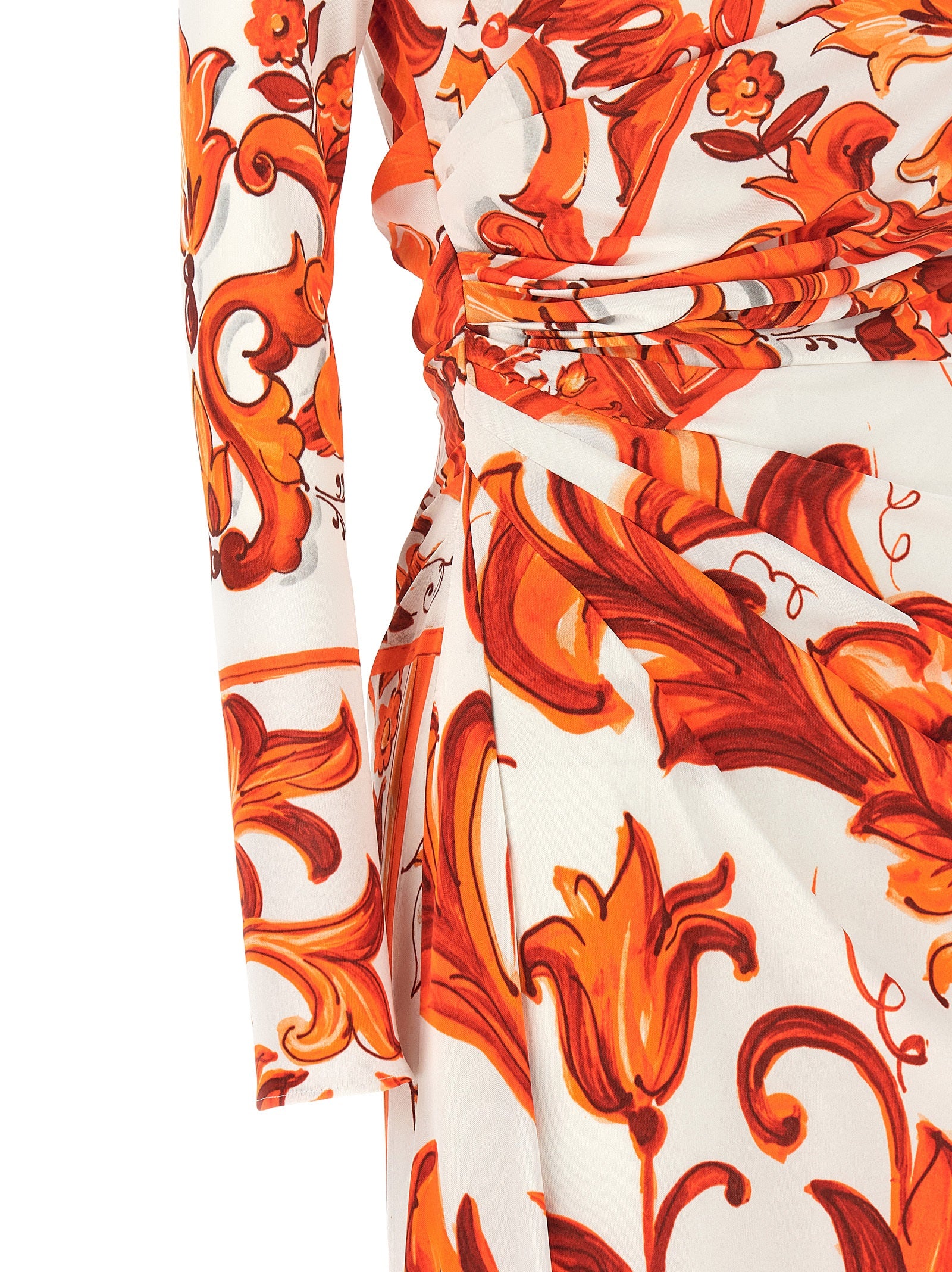 Dolce & Gabbana Orange Viscose Long Dress Dolce & Gabbana