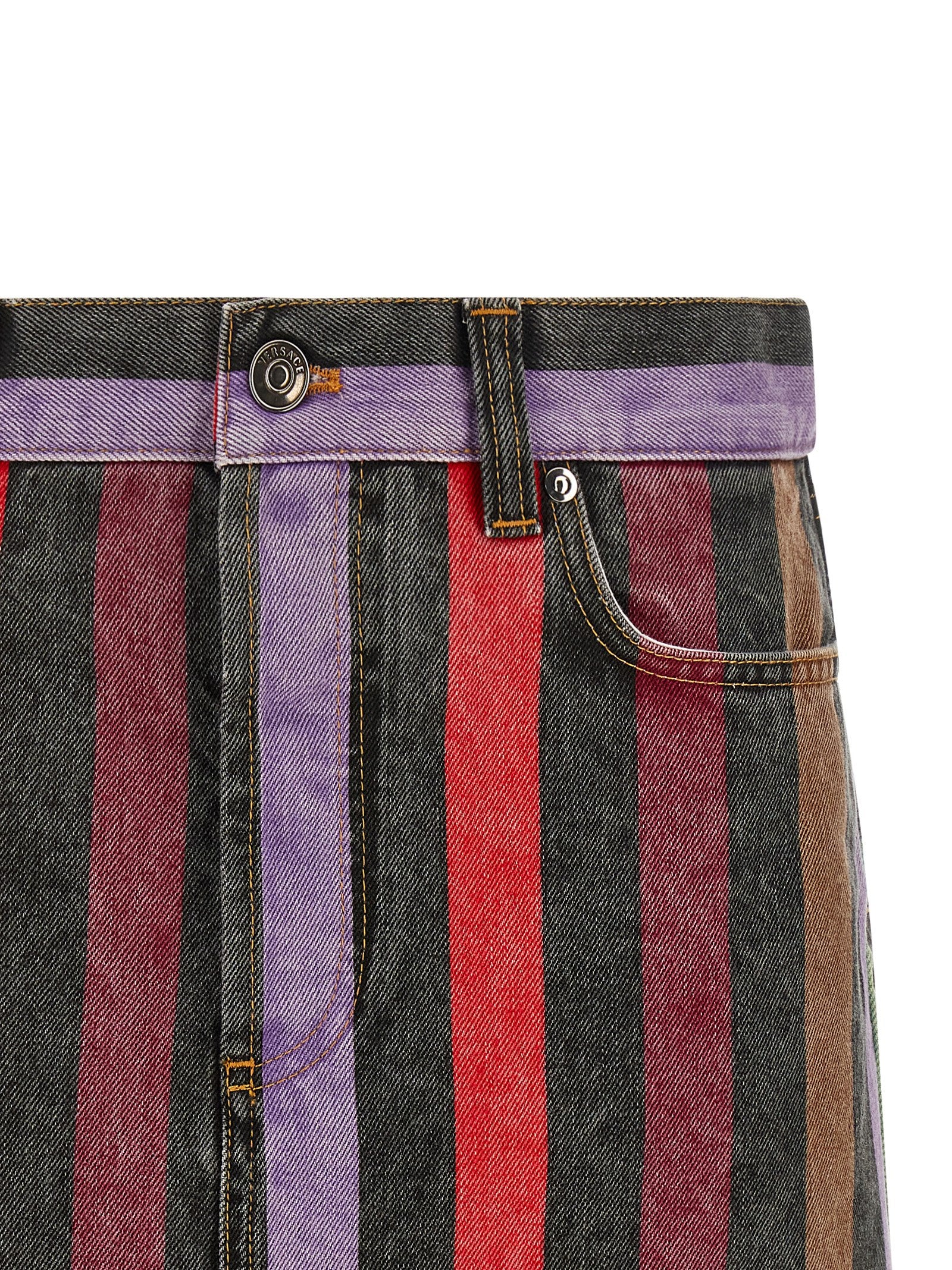 Versace Multicolor Cotton Long Skirt Versace