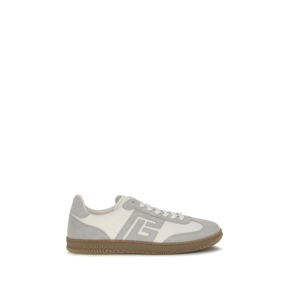 Balmain White Calf Leather Bos Taurus Athletic Sneakers Balmain