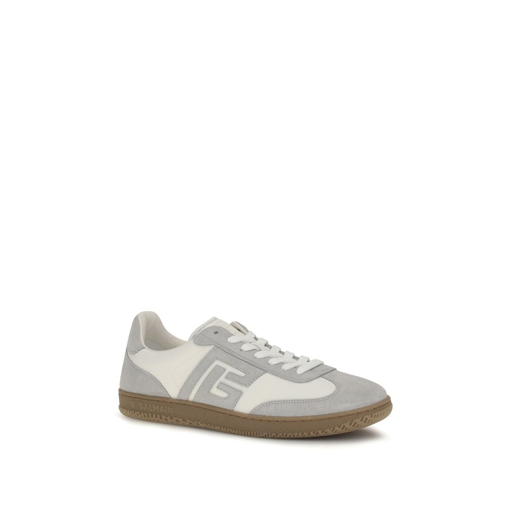 Balmain White Calf Leather Bos Taurus Athletic Sneakers Balmain