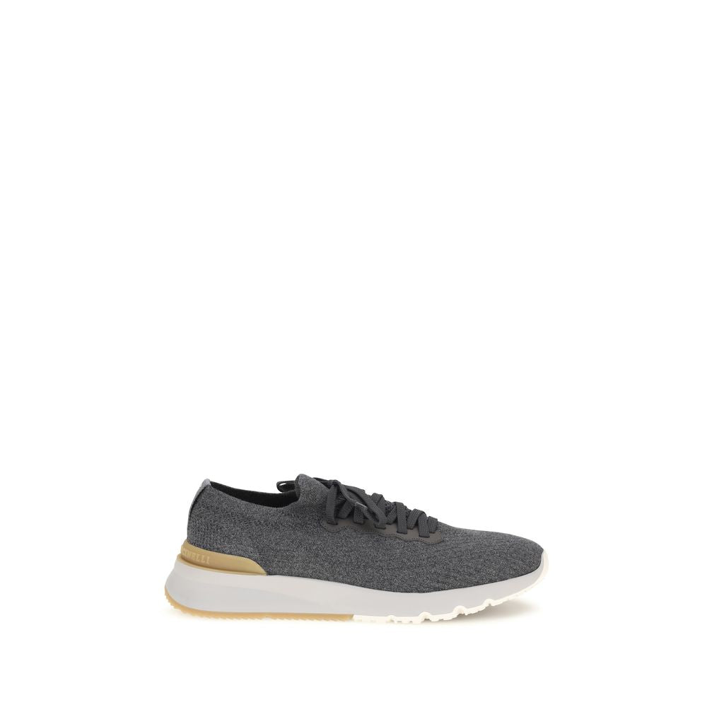 Brunello Cucinelli Blue Cotton Low Top Sneakers Brunello Cucinelli