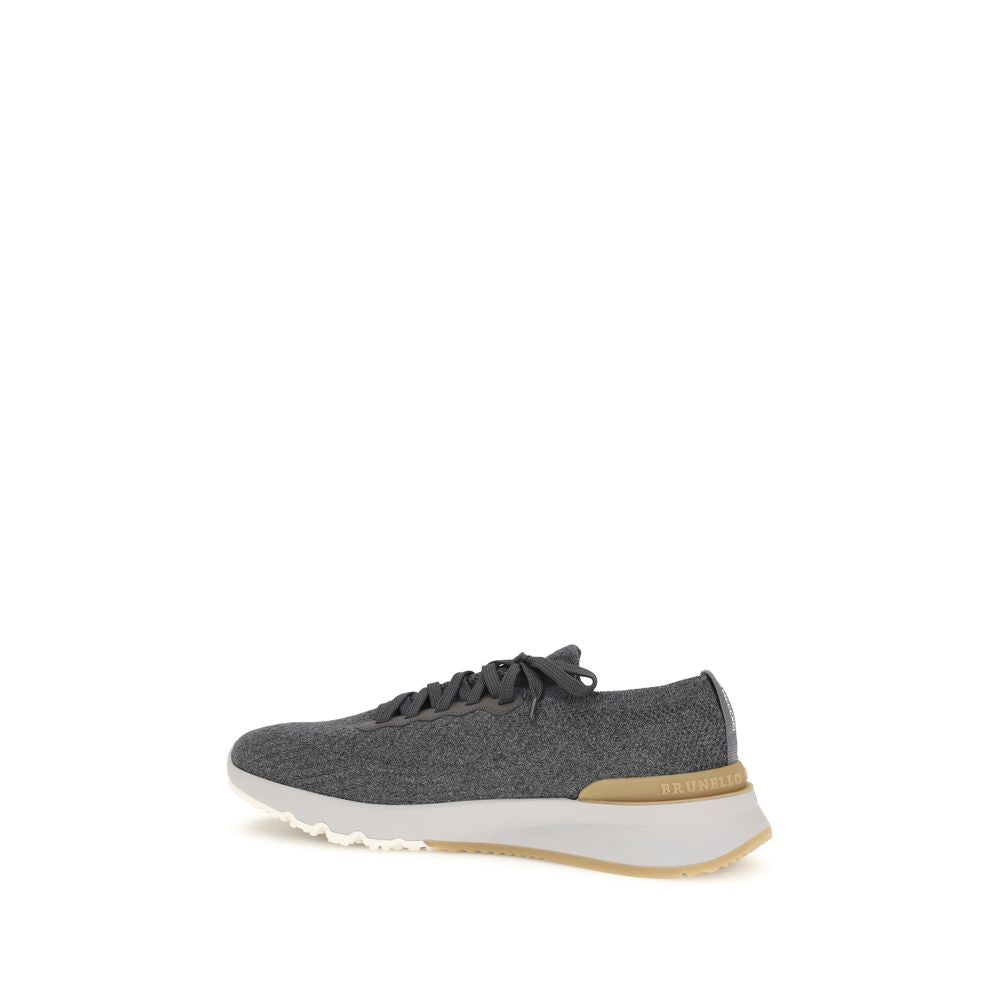 Brunello Cucinelli Blue Cotton Low Top Sneakers Brunello Cucinelli