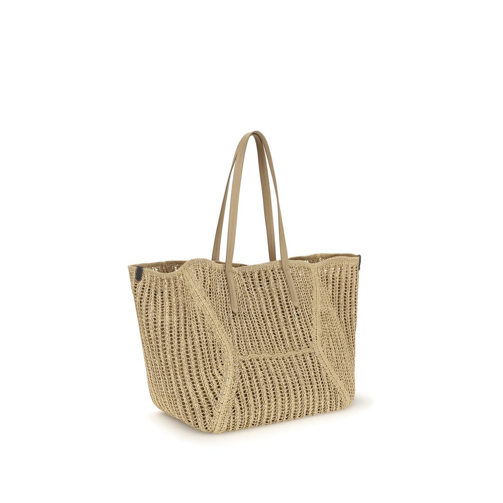 Brunello Cucinelli Beige Raffia Handbag Brunello Cucinelli