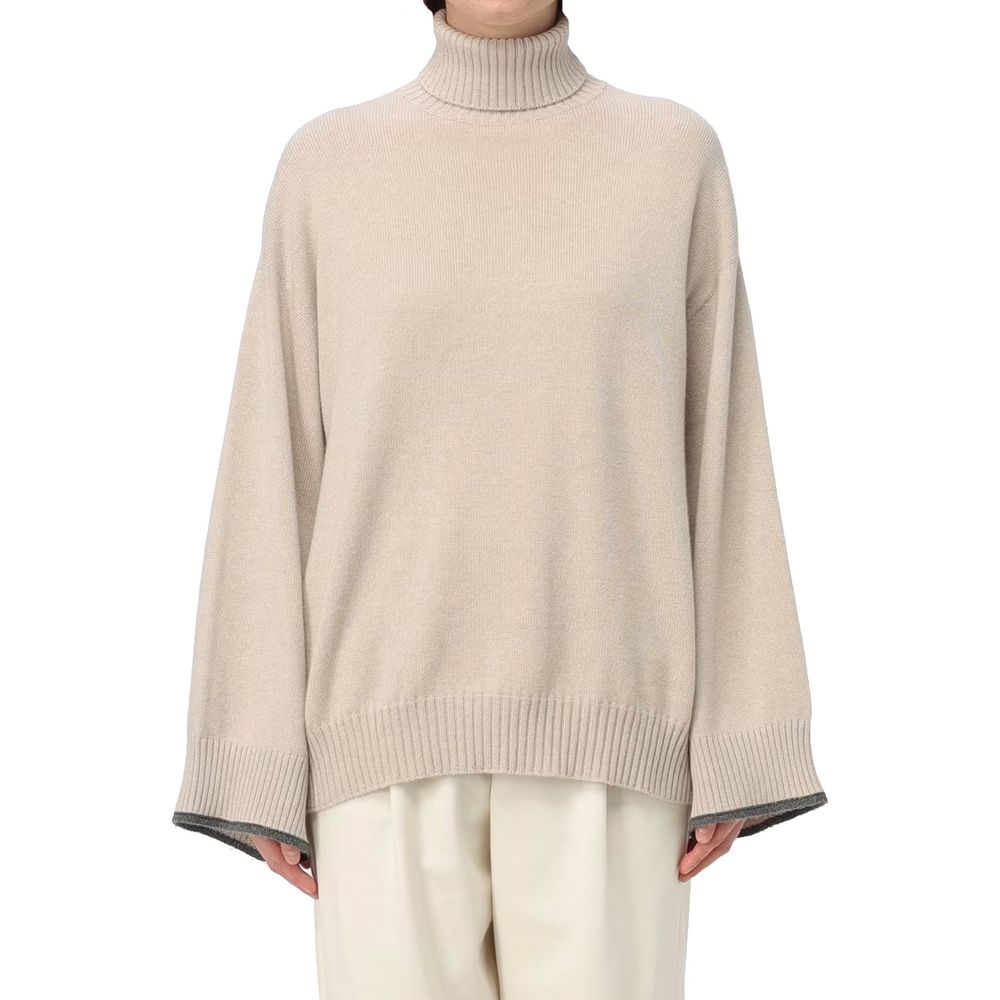 Brunello Cucinelli Beige Cashmere Turtleneck Brunello Cucinelli