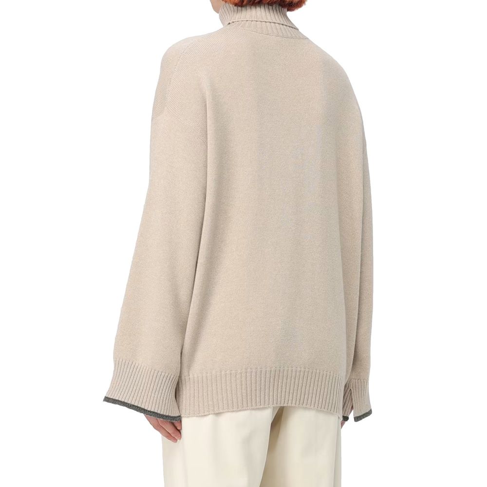Brunello Cucinelli Beige Cashmere Turtleneck Brunello Cucinelli