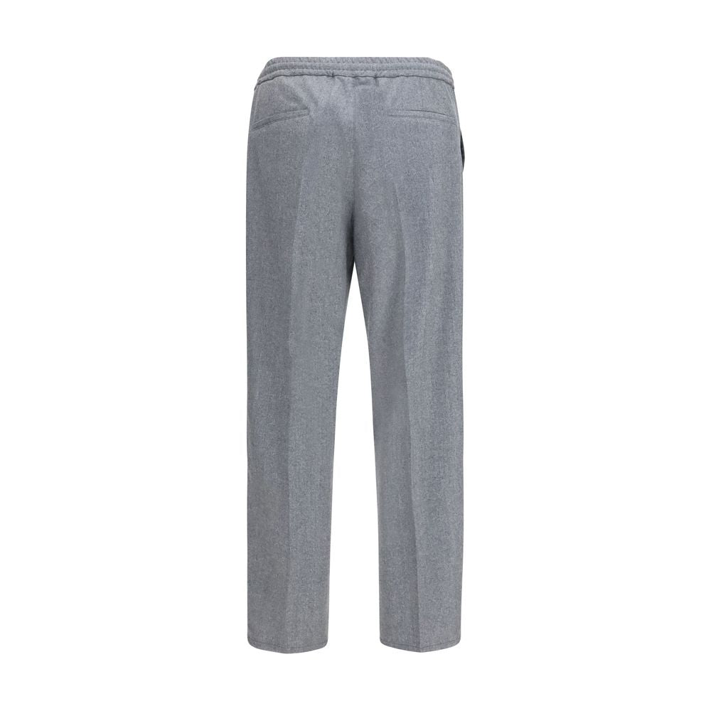 Brunello Cucinelli Gray Wool Oves Aries Casual Pants Brunello Cucinelli