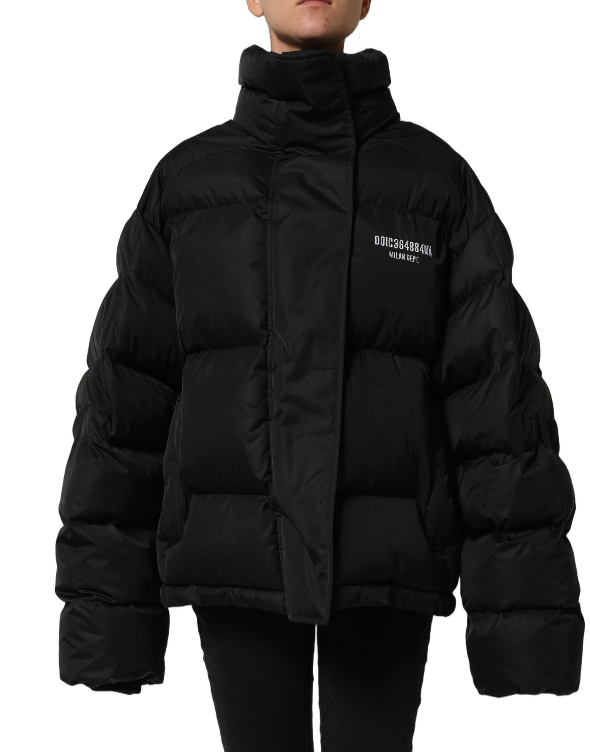 Dolce & Gabbana Black DGVIB3 Embroidered Padded Puffer Jacket Dolce & Gabbana