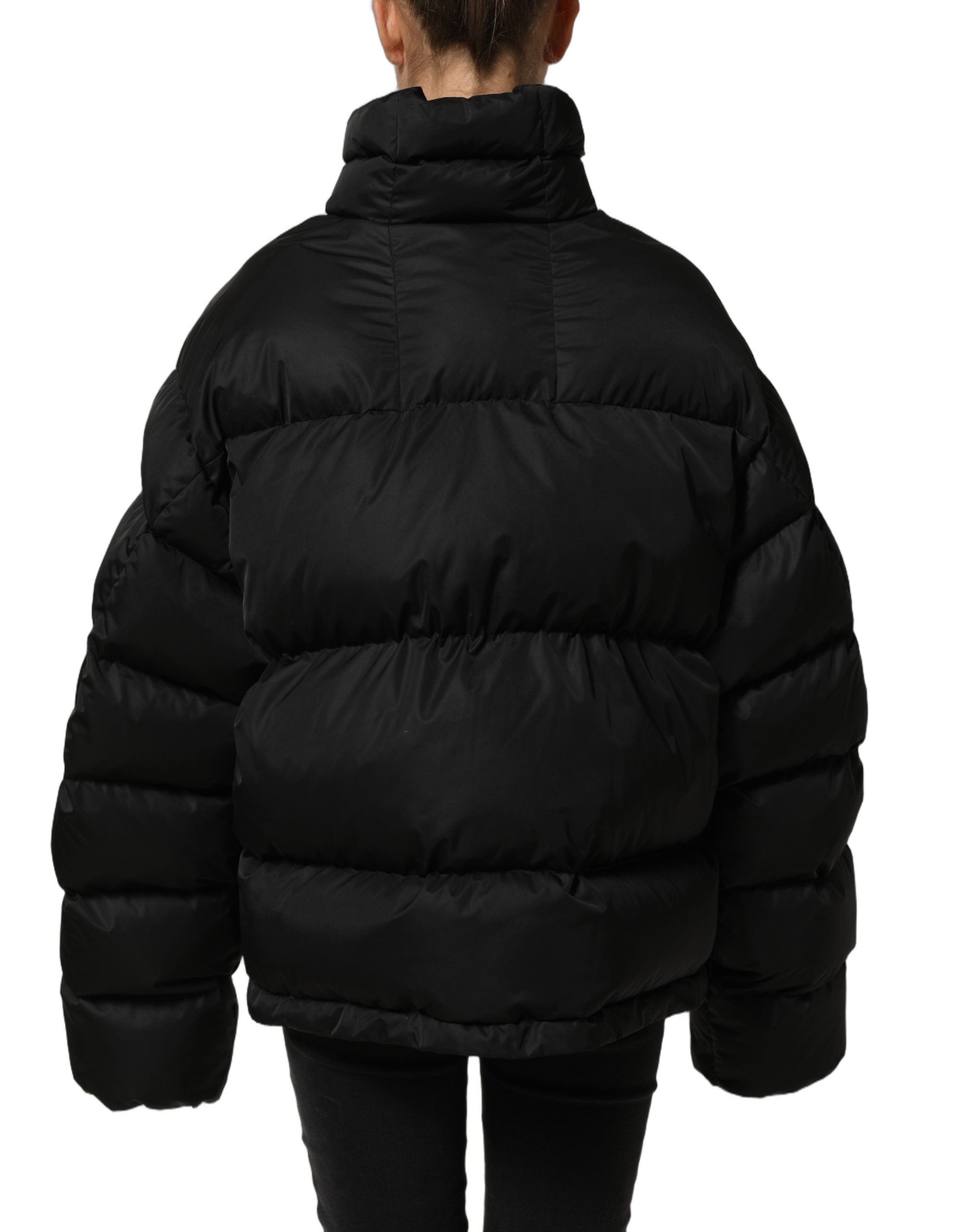 Dolce & Gabbana Black DGVIB3 Embroidered Padded Puffer Jacket Dolce & Gabbana