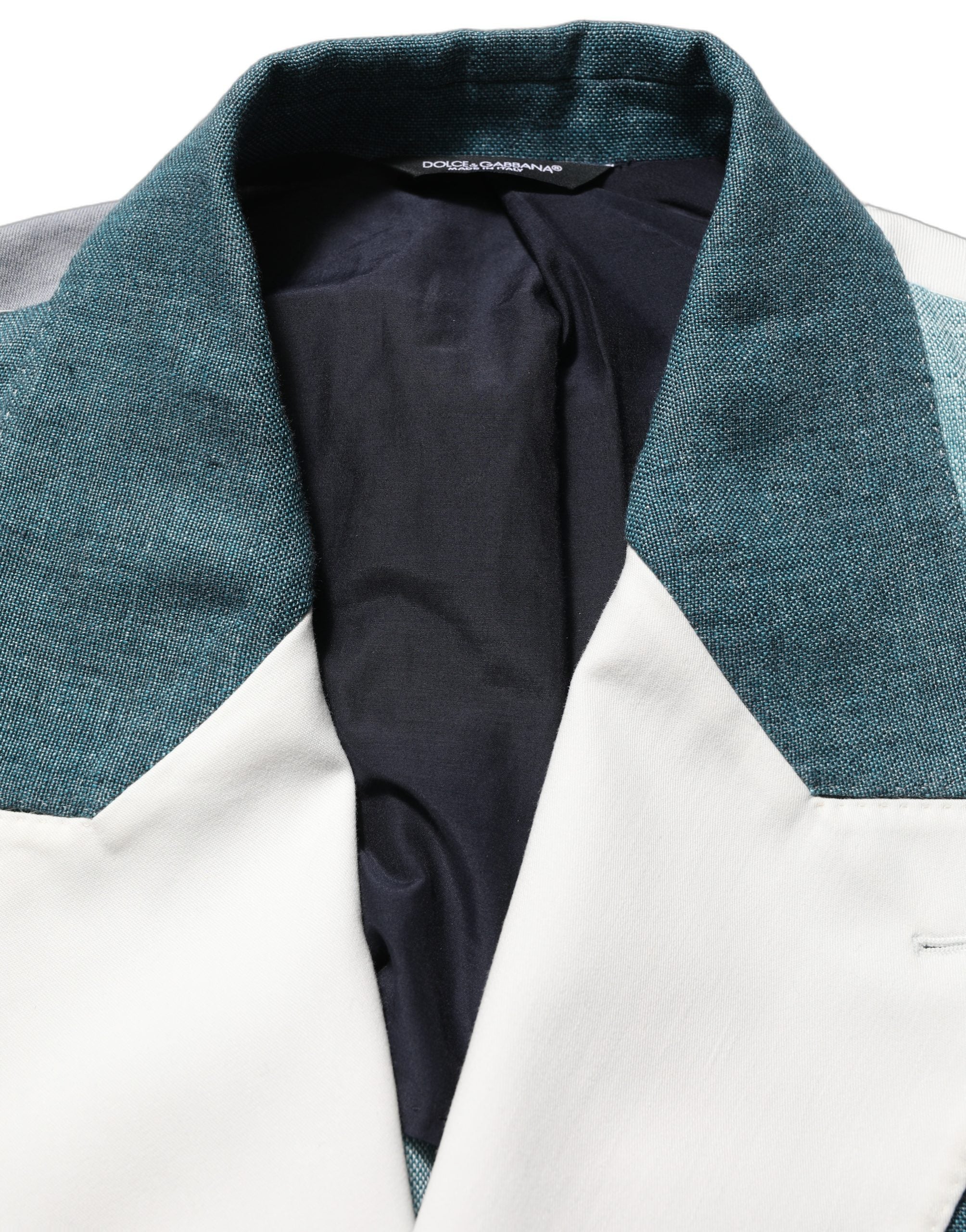 Dolce & Gabbana Multicolor Patchwork Linen Double Breasted Jacket Dolce & Gabbana