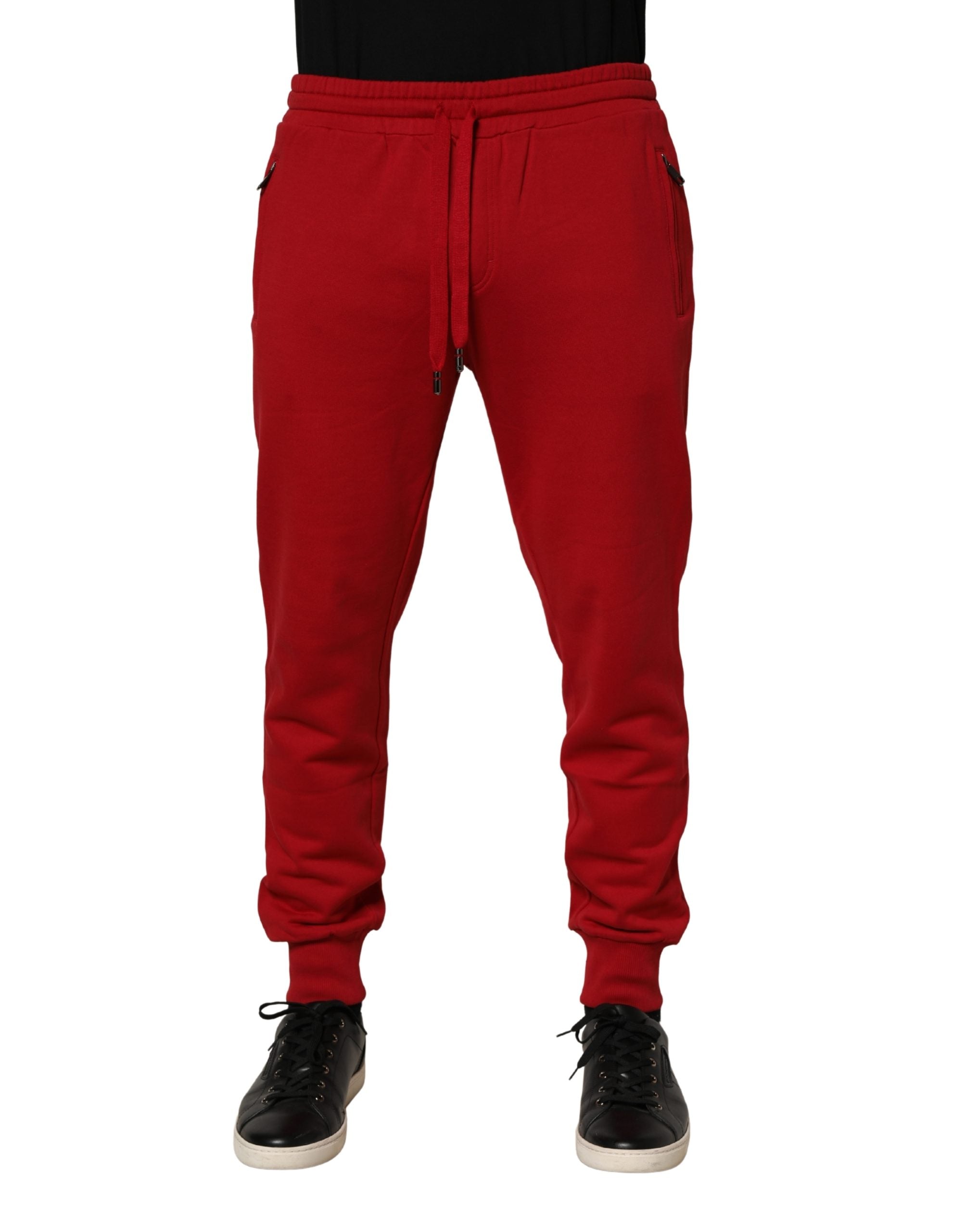 Dolce & Gabbana Red DG Logo Cotton Jogger Men Sweatpants Pants Dolce & Gabbana