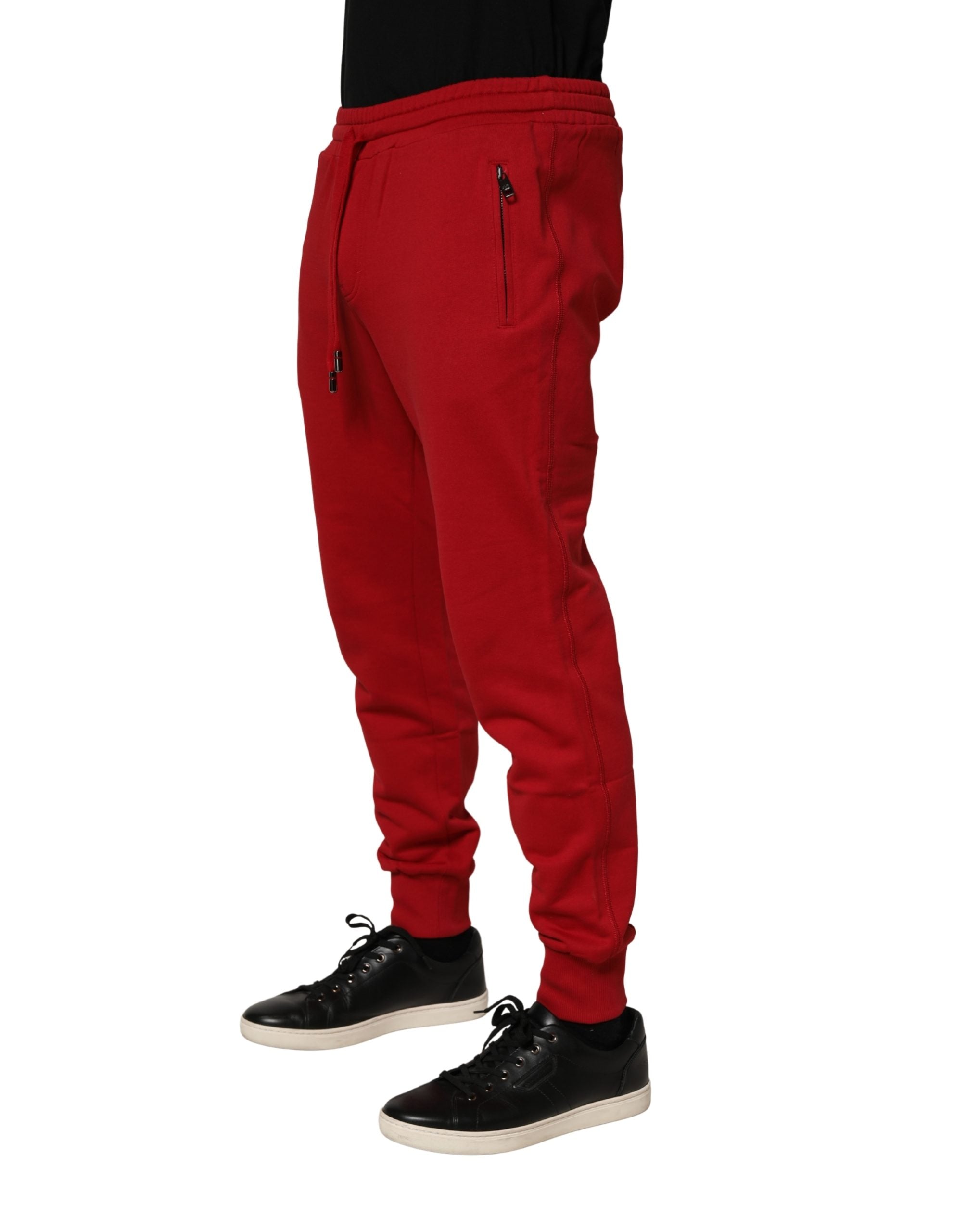 Dolce & Gabbana Red DG Logo Cotton Jogger Men Sweatpants Pants Dolce & Gabbana