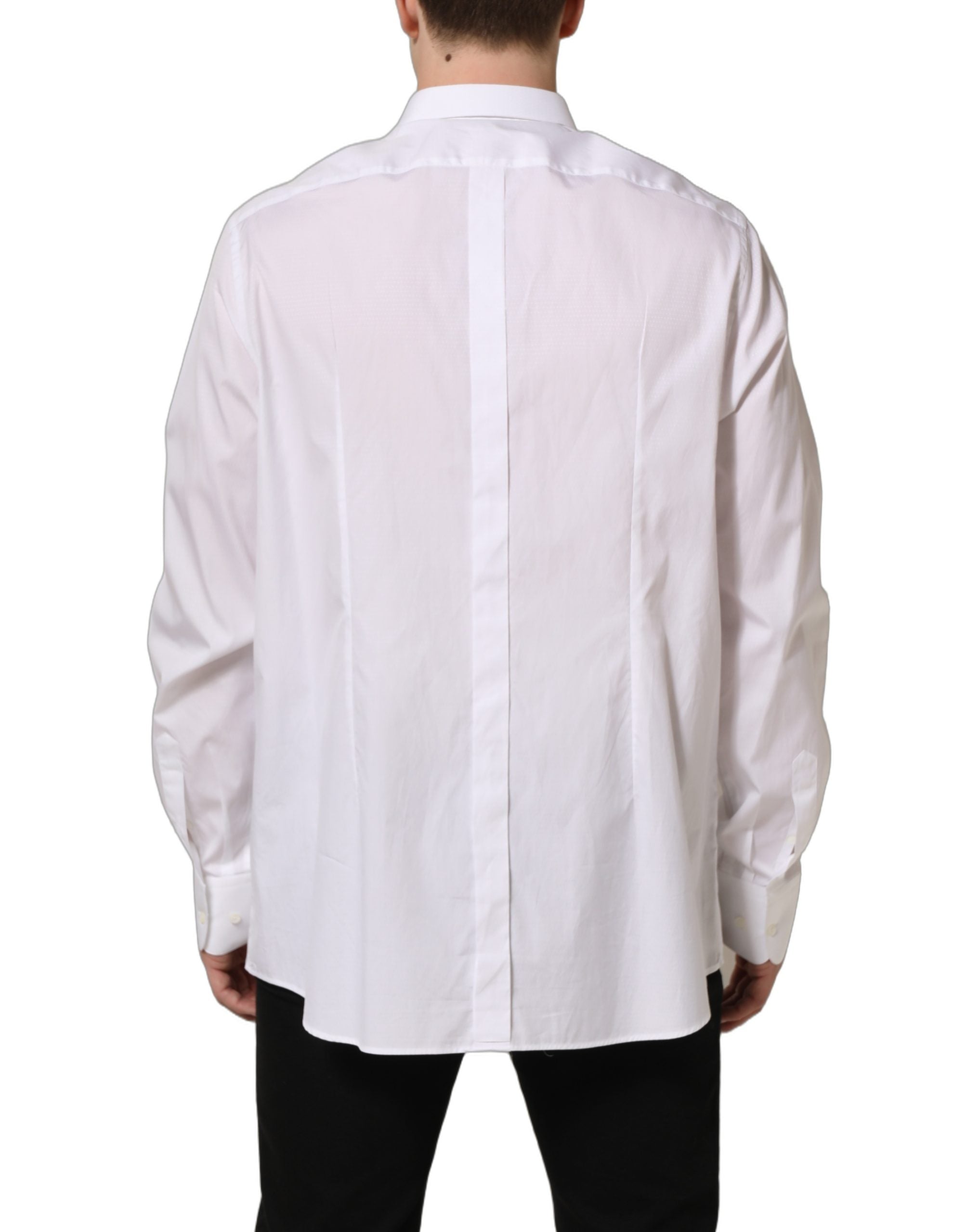 Dolce & Gabbana White Cotton Long Sleeves Men Dress Shirt Dolce & Gabbana