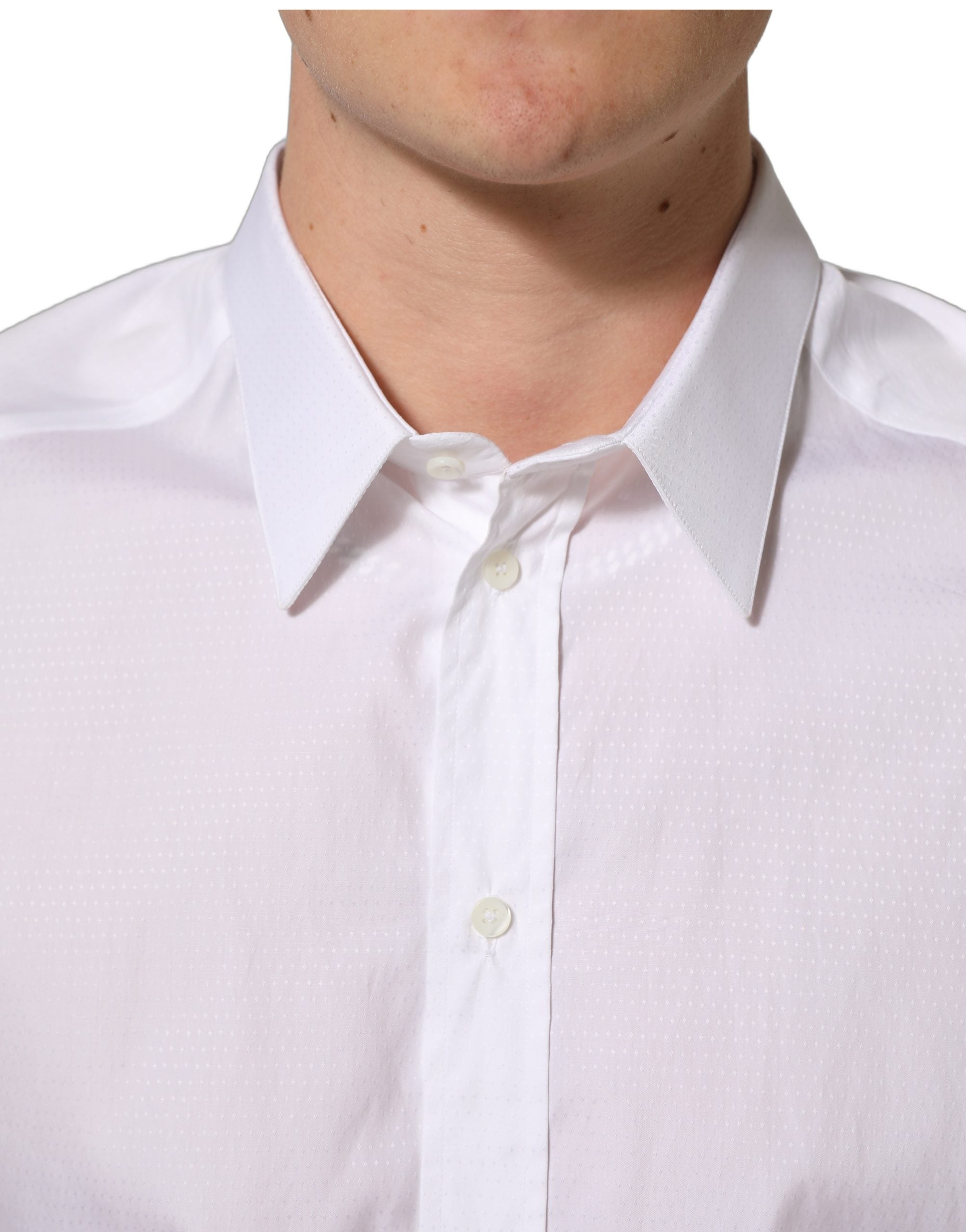 Dolce & Gabbana White Cotton Long Sleeves Men Dress Shirt Dolce & Gabbana
