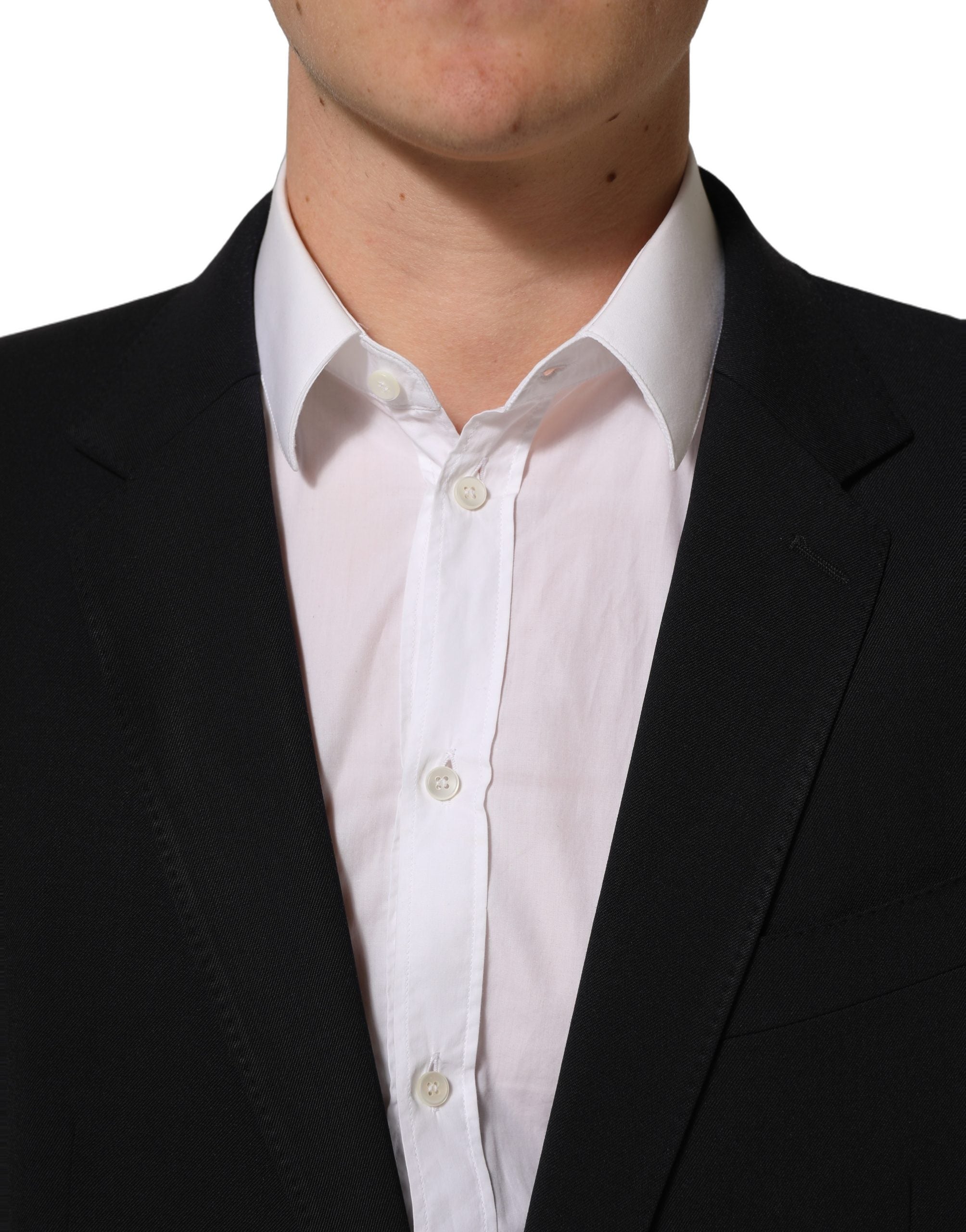 Dolce & Gabbana Black Wool Slim Fit Formal Men 2 Piece Suit Dolce & Gabbana