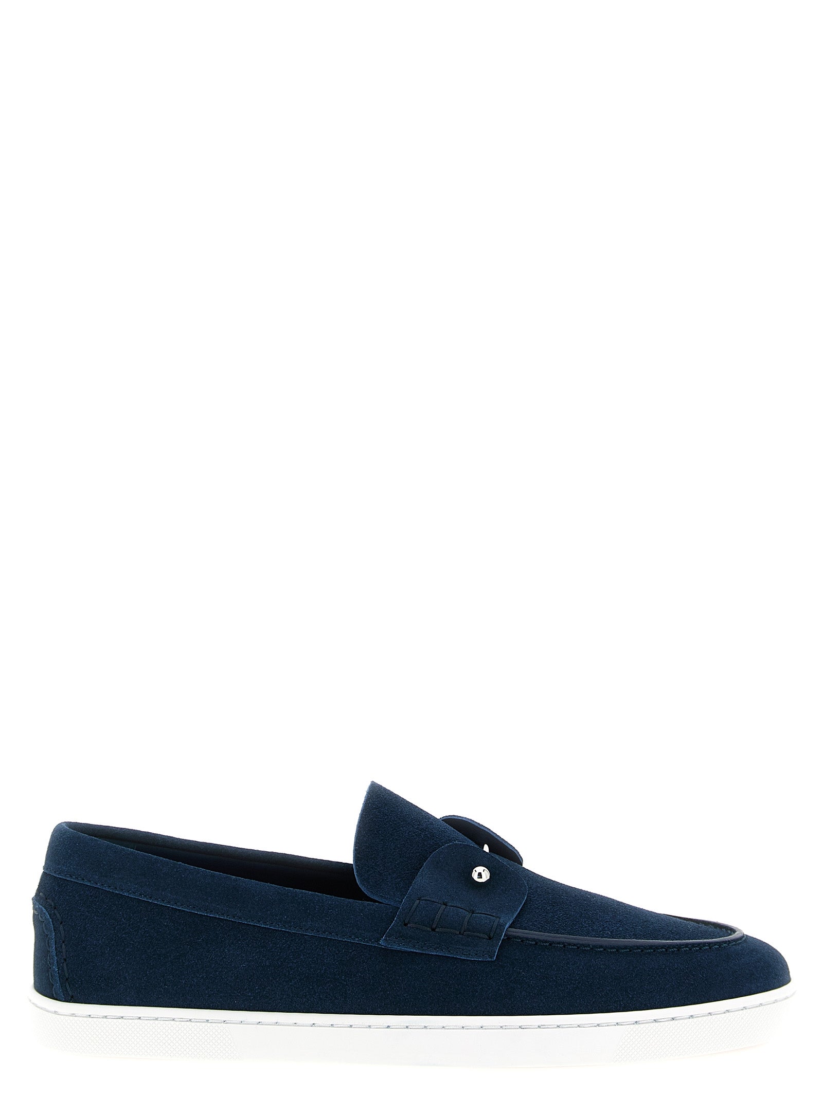 Christian Louboutin Blue Calfskin Slip-On Loafers Christian Louboutin