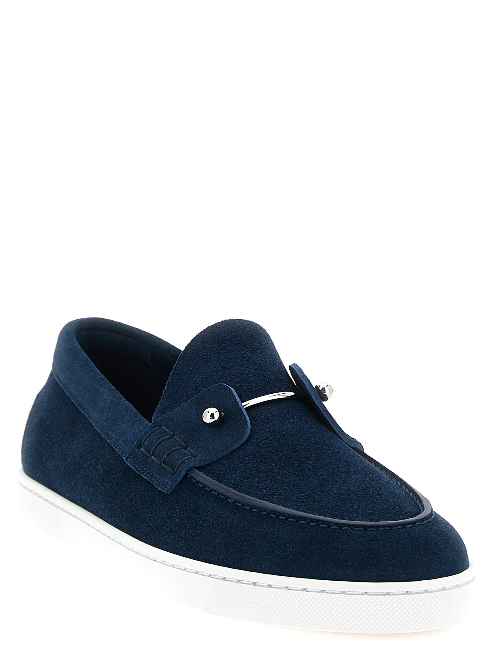 Christian Louboutin Blue Calfskin Slip-On Loafers Christian Louboutin