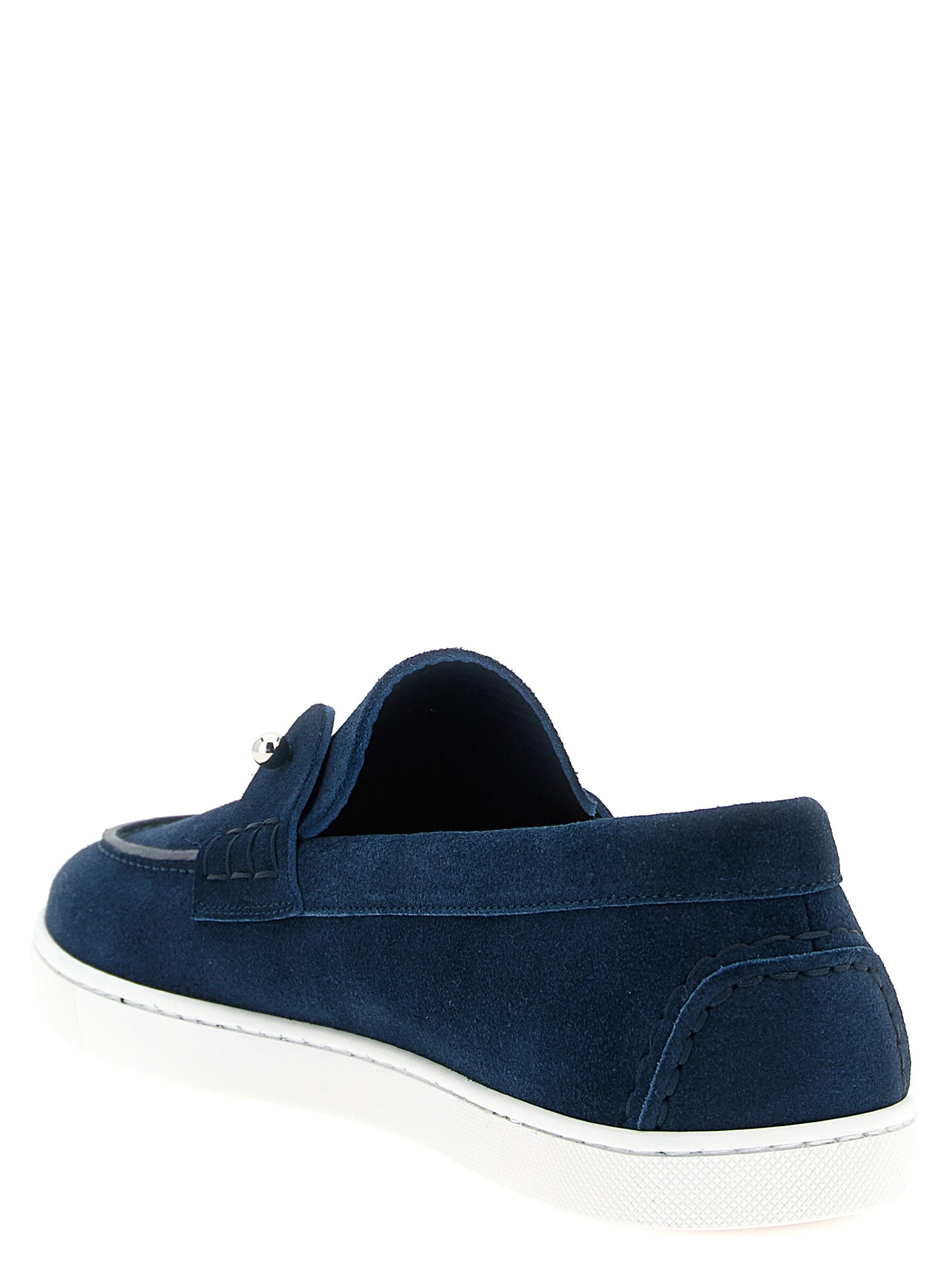 Christian Louboutin Blue Calfskin Slip-On Loafers Christian Louboutin