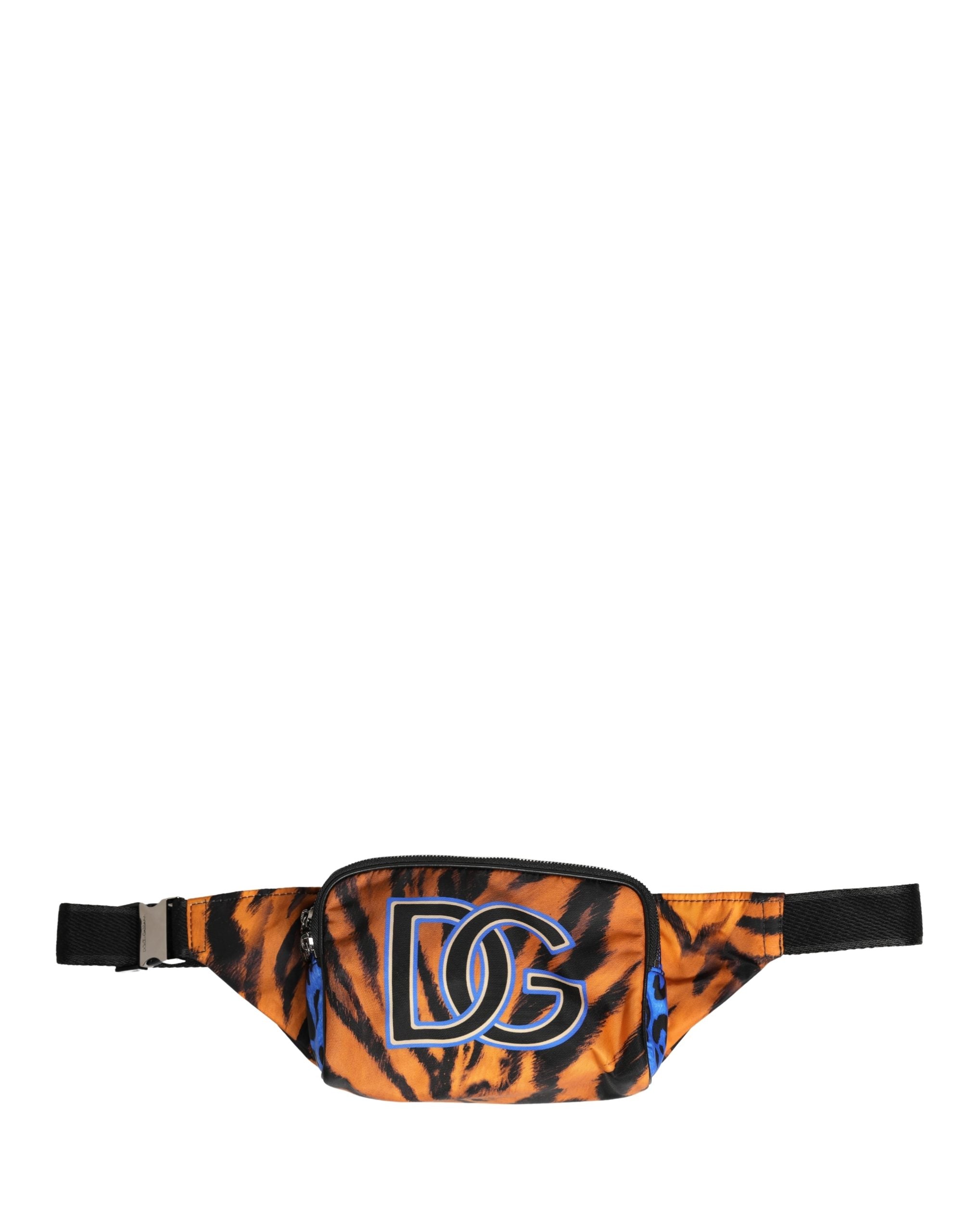 Dolce & Gabbana Brown Tiger Print Nylon Fanny Waist Pack Borse Men Bag Dolce & Gabbana