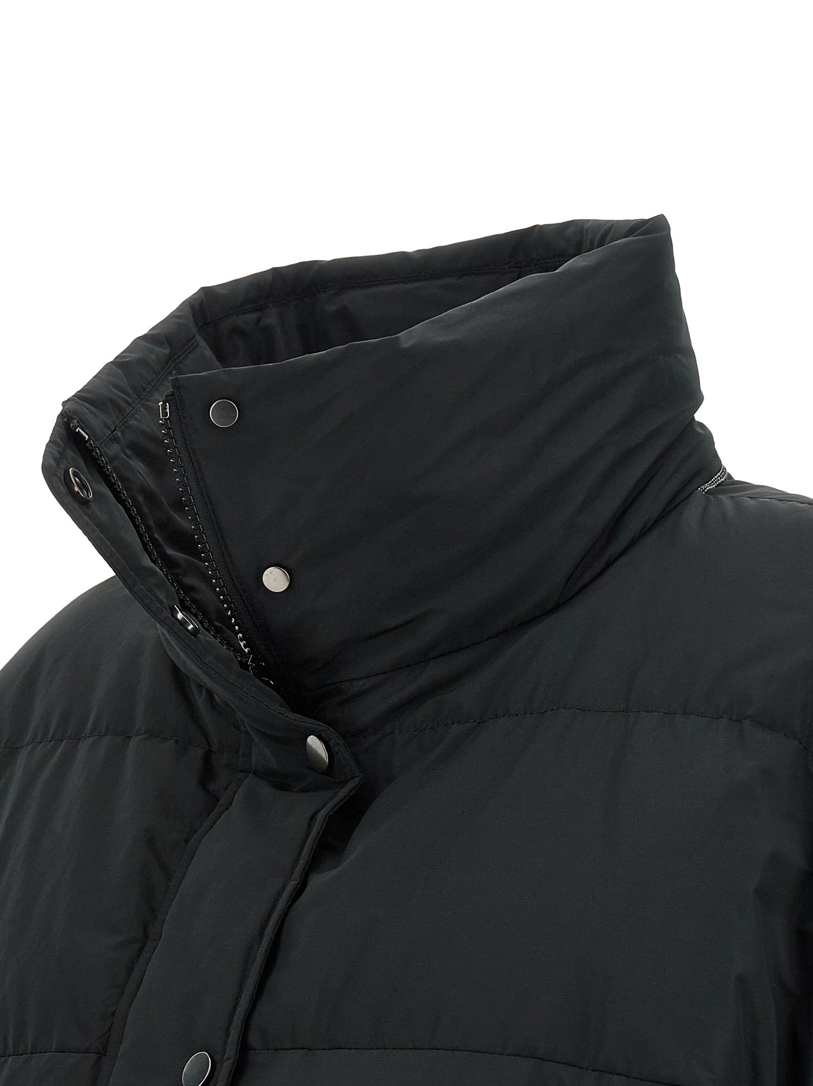Brunello Cucinelli Black Cotton Full-Length Jacket Brunello Cucinelli