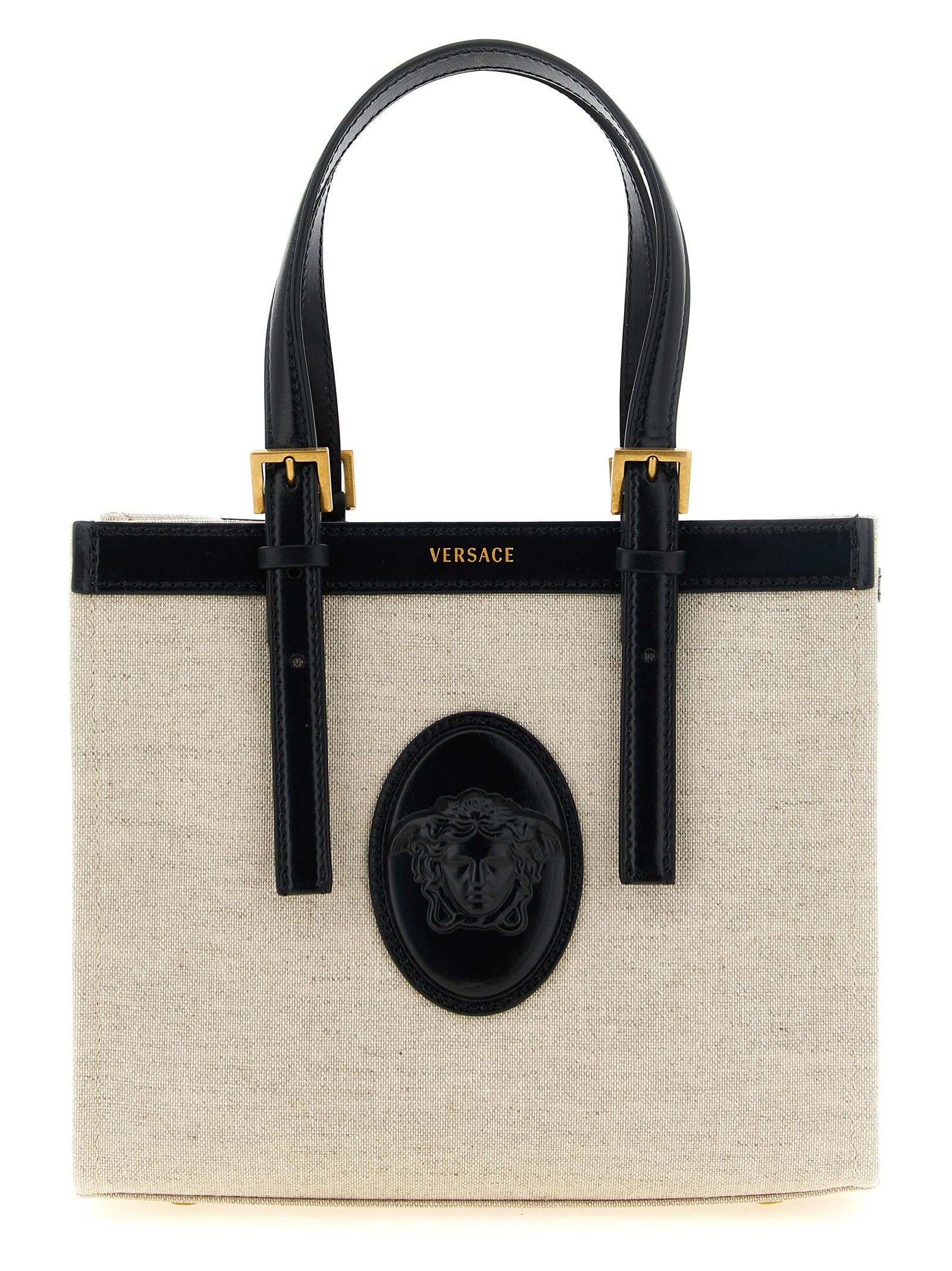 Versace Beige Linen Tote Bag Versace