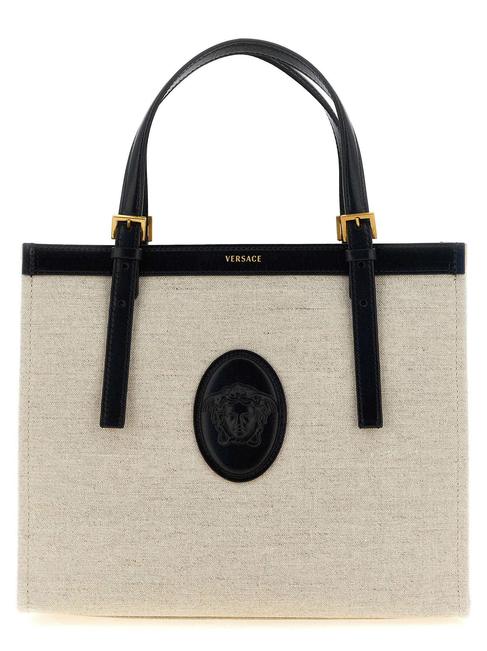 Versace Beige Leather Tote Bag Versace