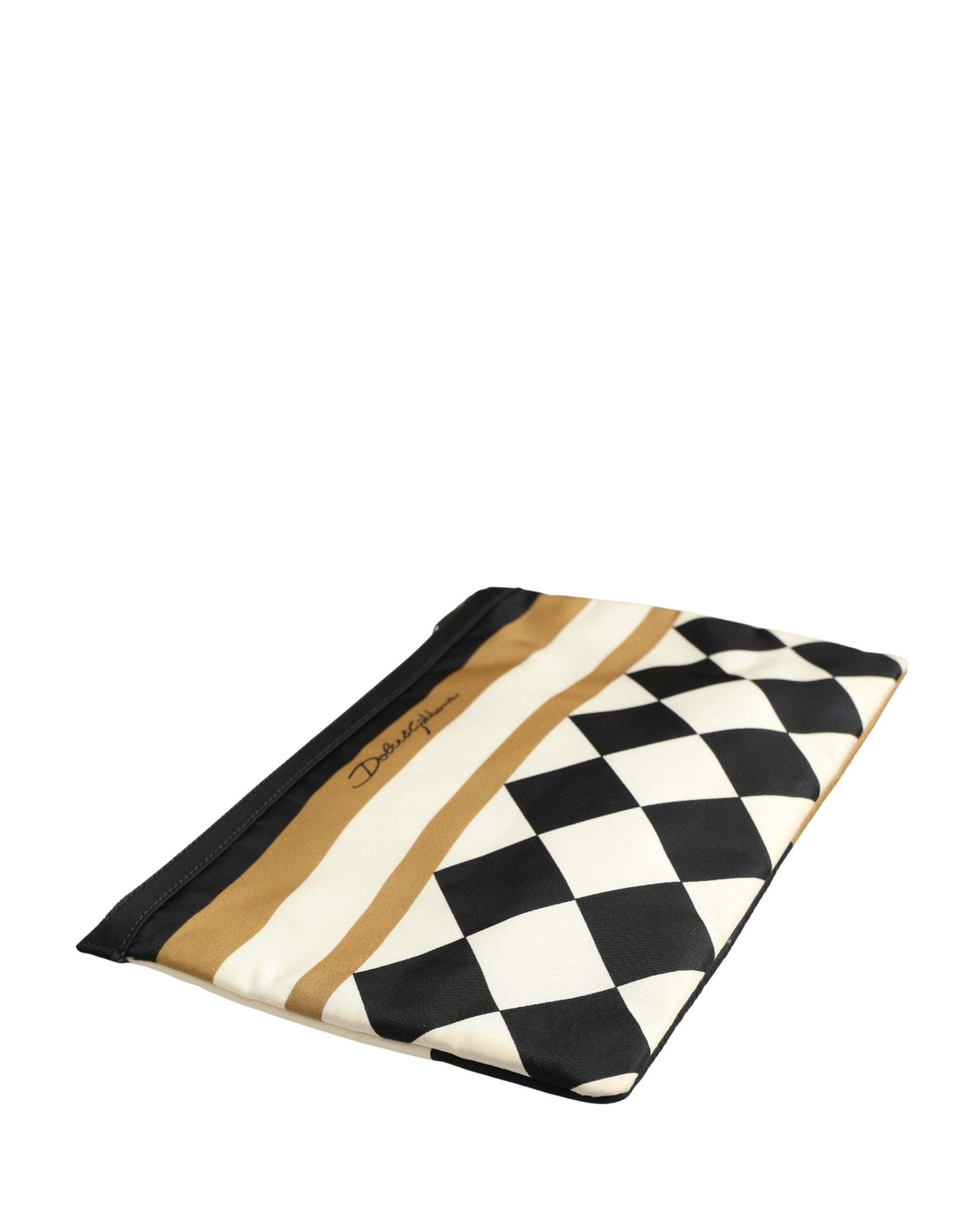 Dolce & Gabbana Multicolor Checkered Logo Print Nylon Clutch Borse Bag Dolce & Gabbana