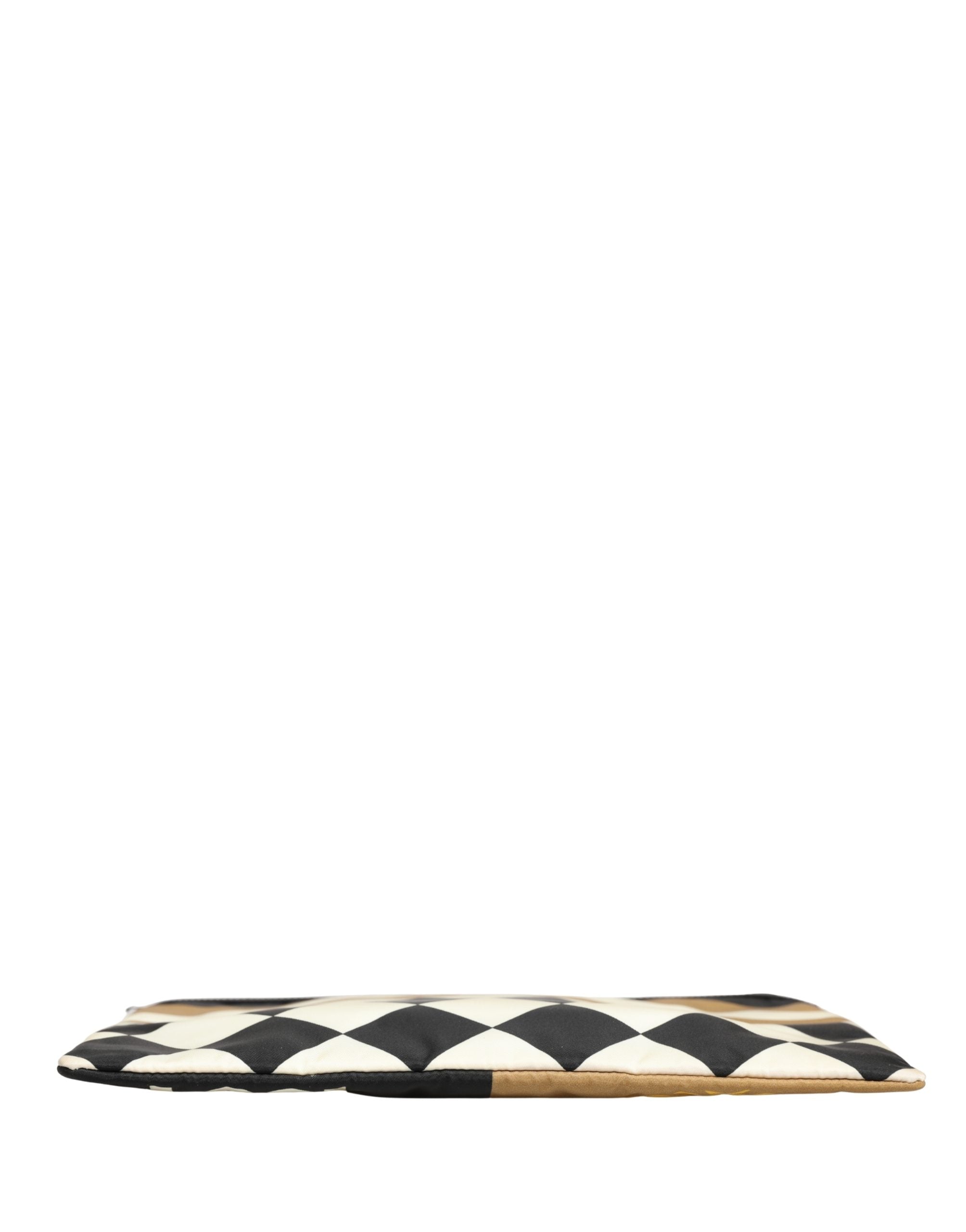 Dolce & Gabbana Multicolor Checkered Logo Print Nylon Clutch Borse Bag Dolce & Gabbana