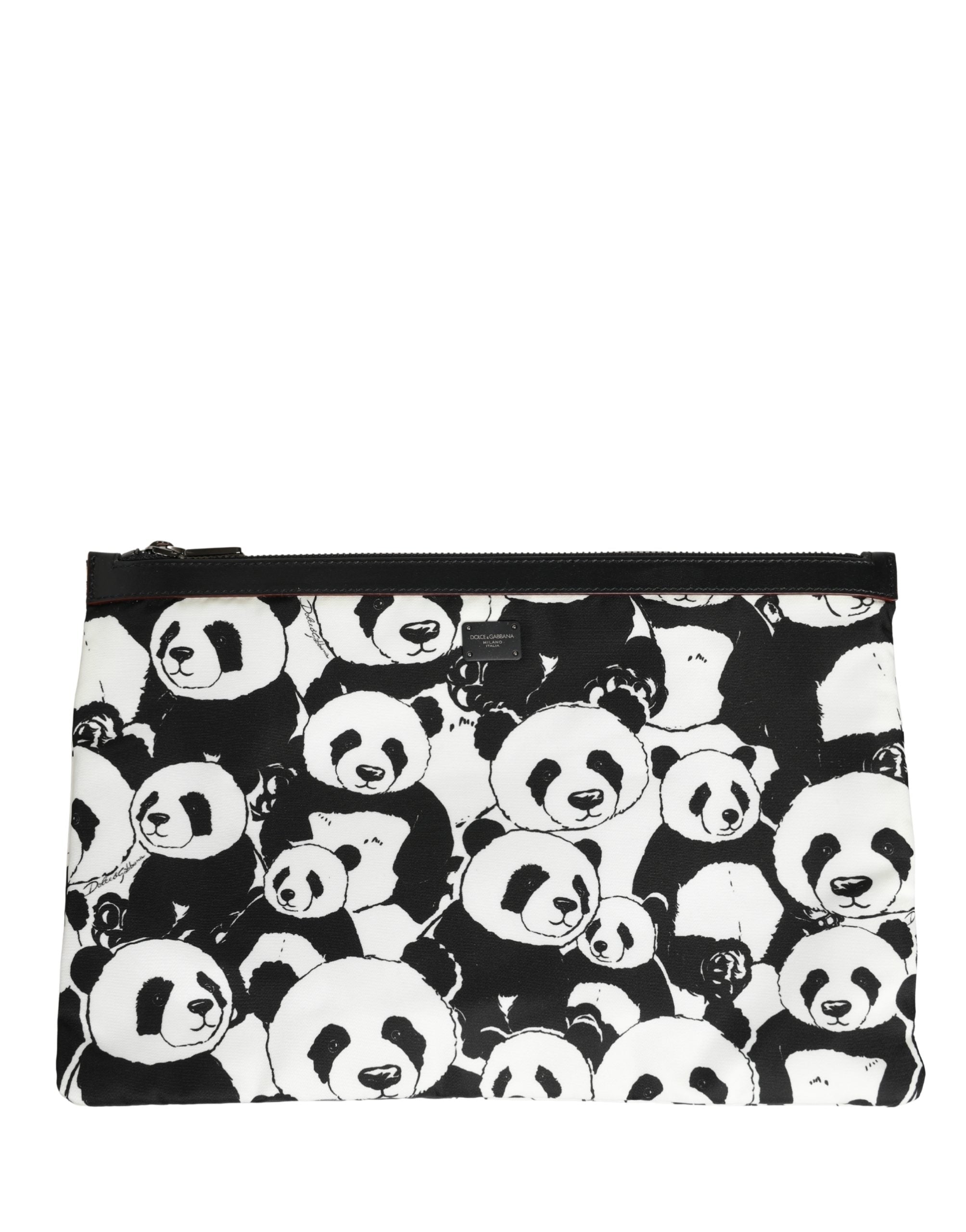 Dolce & Gabbana Black White Panda Print Nylon Clutch Men Pouch Borse Bag Dolce & Gabbana
