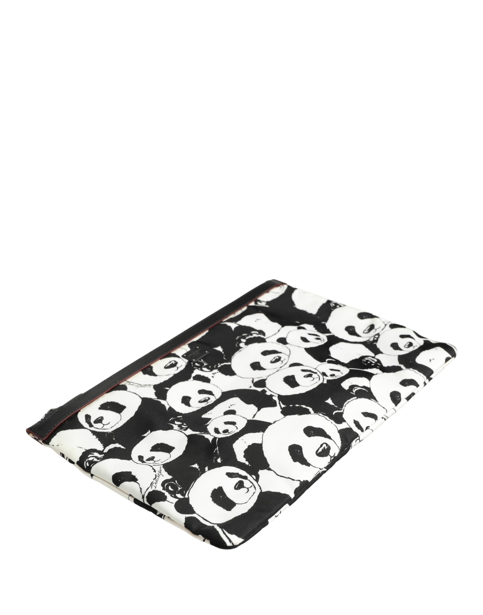 Dolce & Gabbana Black White Panda Print Nylon Clutch Men Pouch Borse Bag Dolce & Gabbana