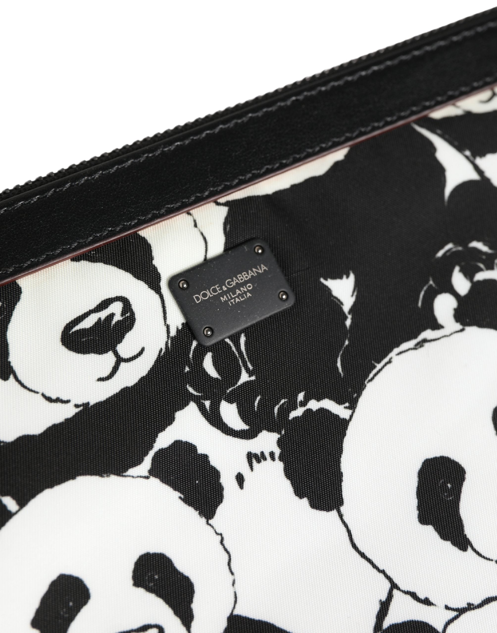 Dolce & Gabbana Black White Panda Print Nylon Clutch Men Pouch Borse Bag Dolce & Gabbana