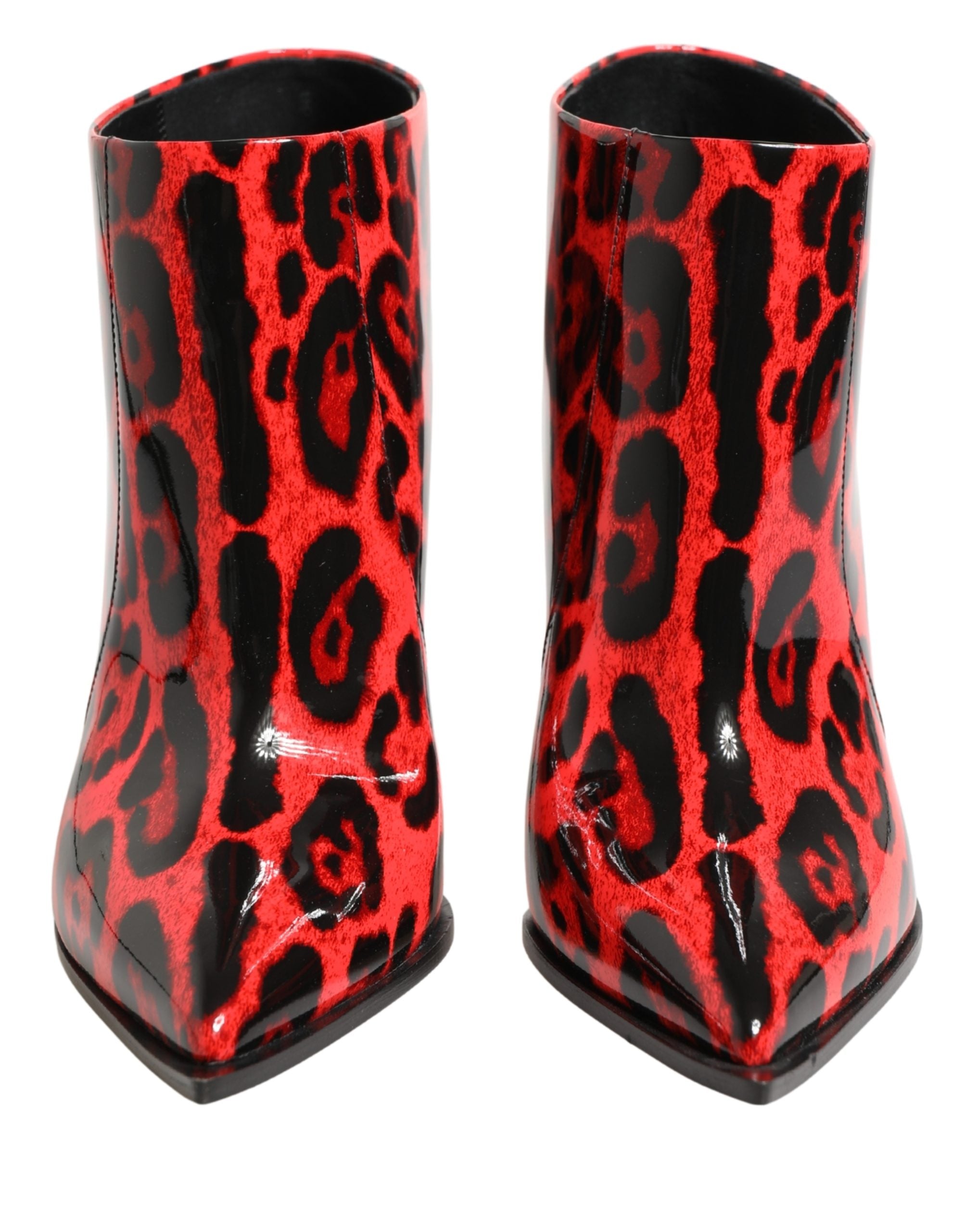 Dolce & Gabbana Red Leopard Cardinale Ankle Boots Shoes Dolce & Gabbana