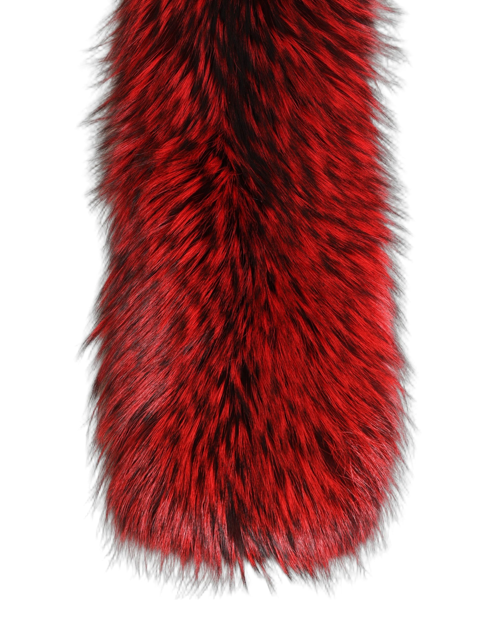 Dolce & Gabbana Red Fox Fur Neck Wrap Warmer Winter Scarf Dolce & Gabbana