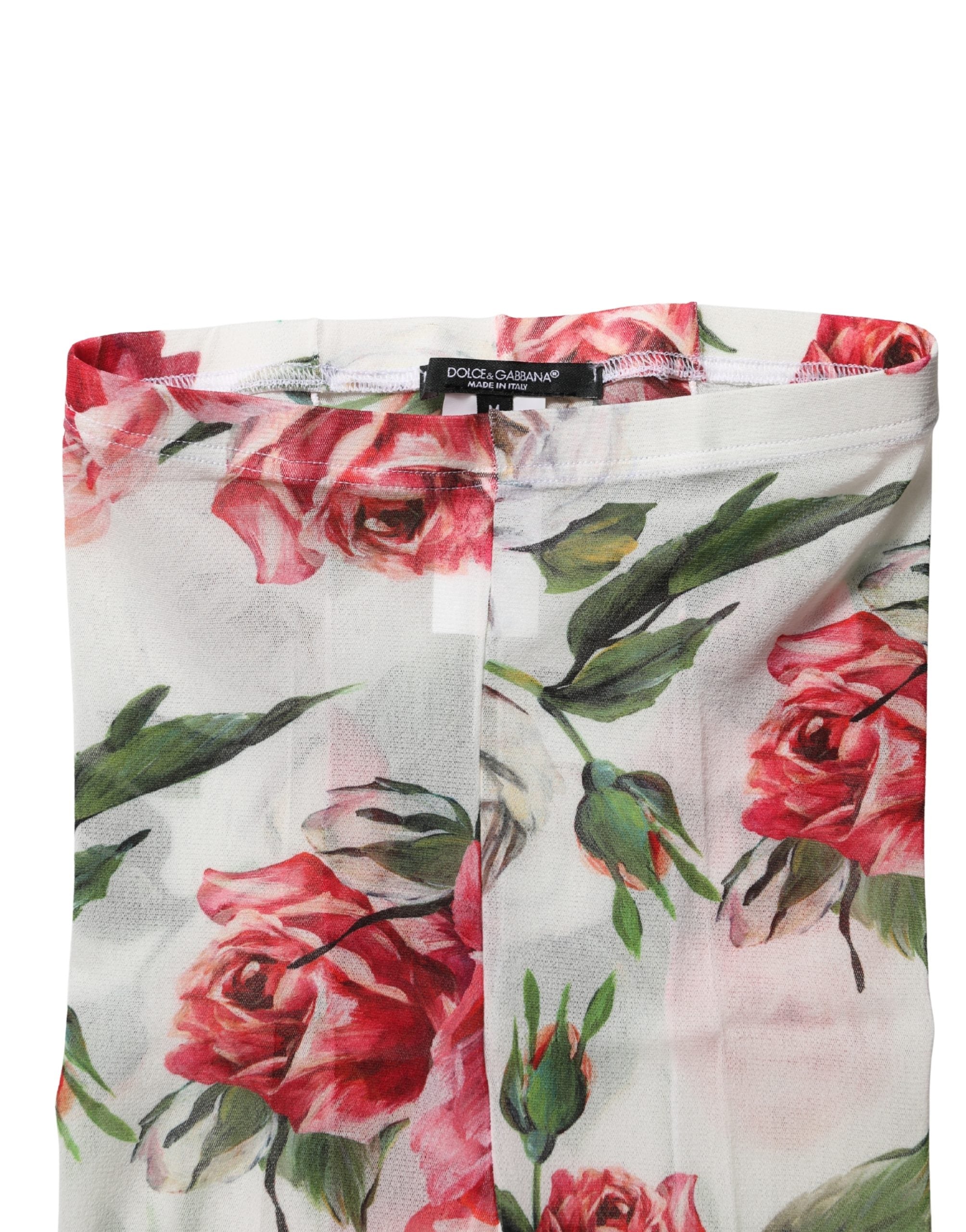 Dolce & Gabbana White Nylon Floral Print Tights Stockings Socks Dolce & Gabbana
