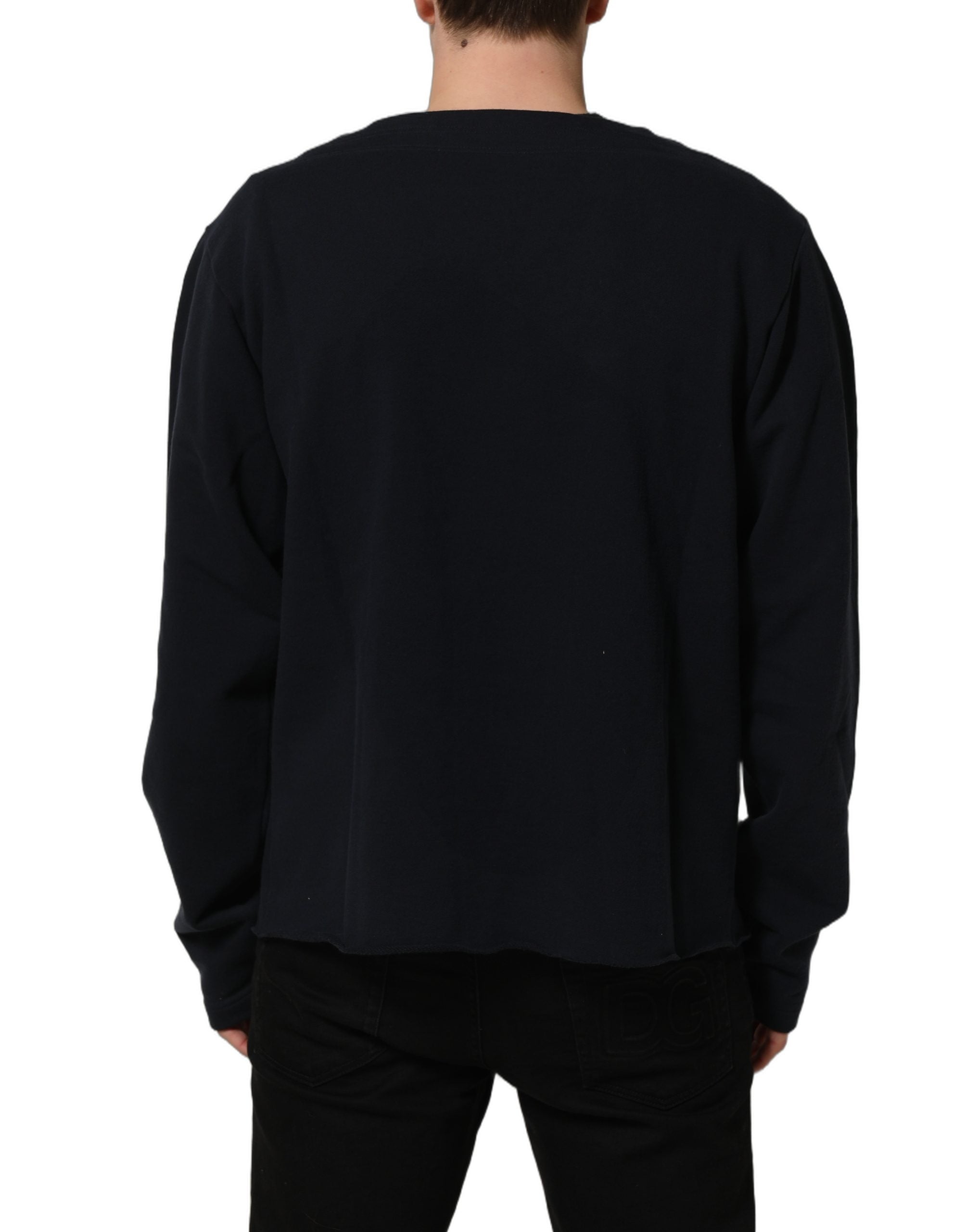 Dolce & Gabbana Dark Blue Logo Cotton Sweatshirt Sweater Dolce & Gabbana