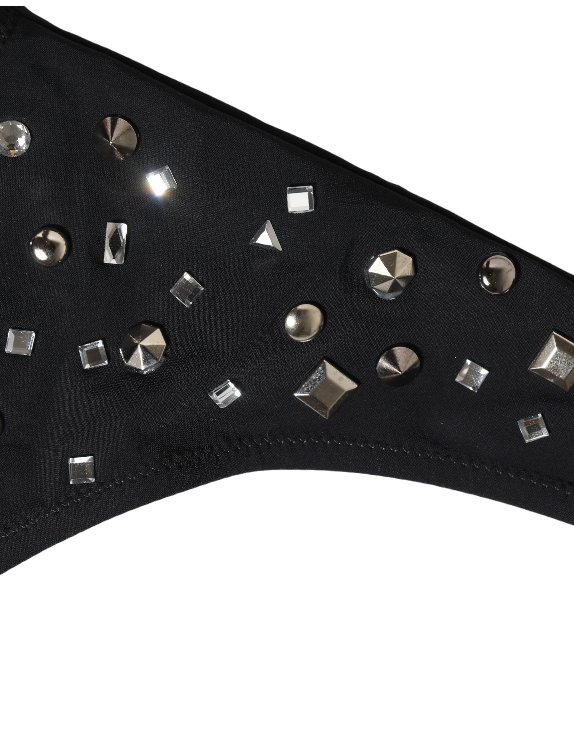 Dolce & Gabbana Black Embellished Cutout Bandeau One Piece Swimwear Dolce & Gabbana