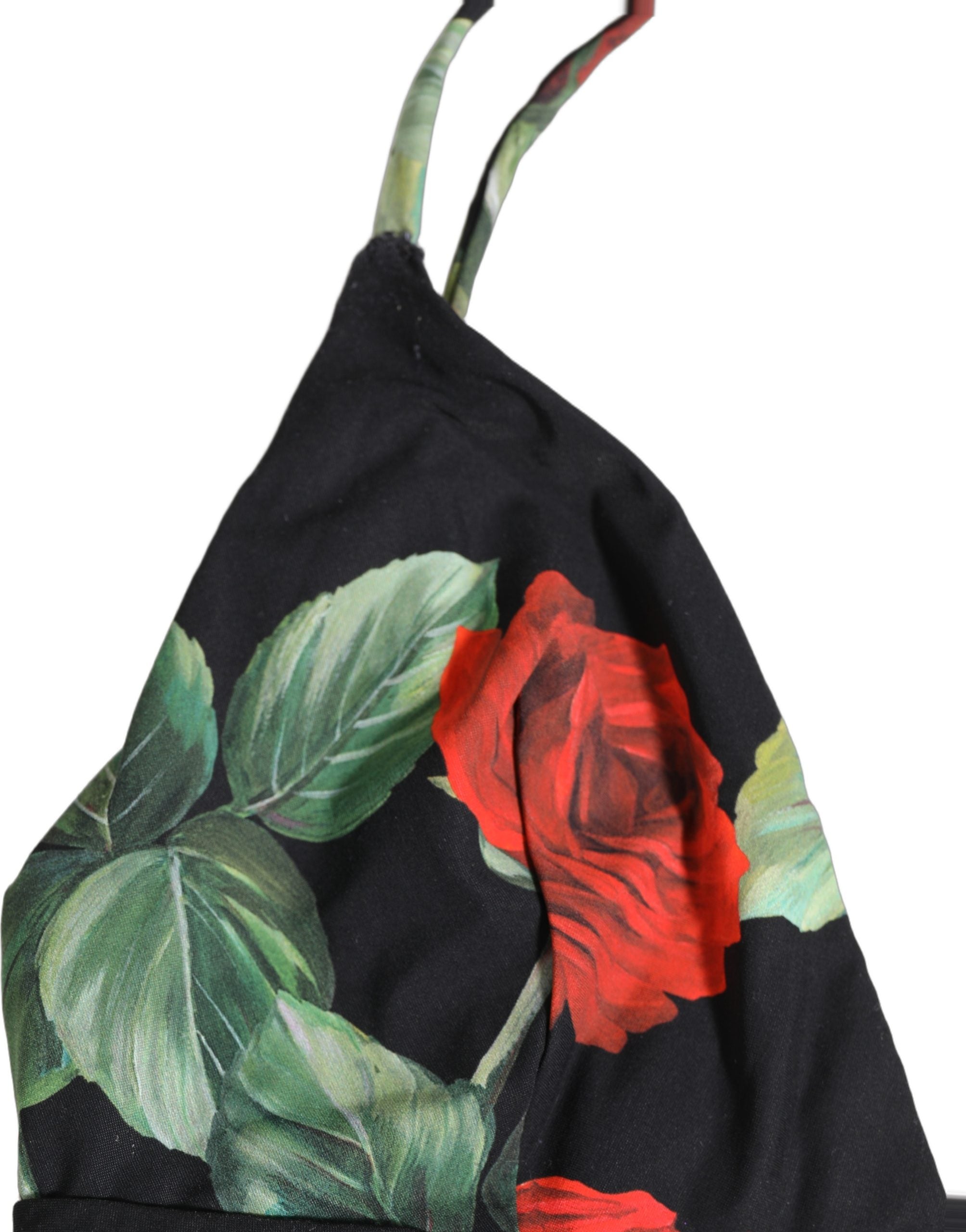 Dolce & Gabbana Black Floral Print One Piece Swimsuit Swimwear Dolce & Gabbana
