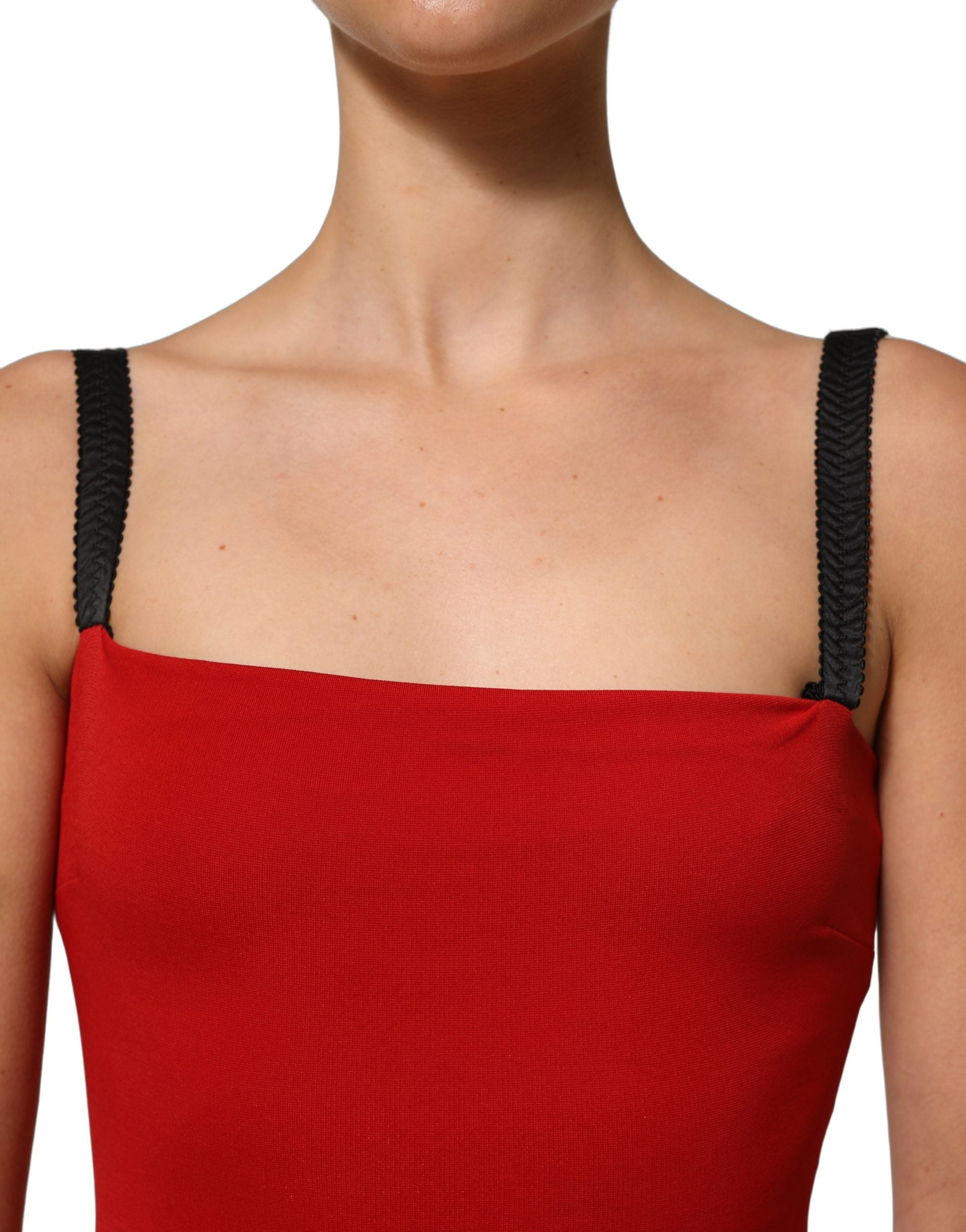 Dolce & Gabbana Red Stretch Bodycon Sheath Knee Length Dress Dolce & Gabbana