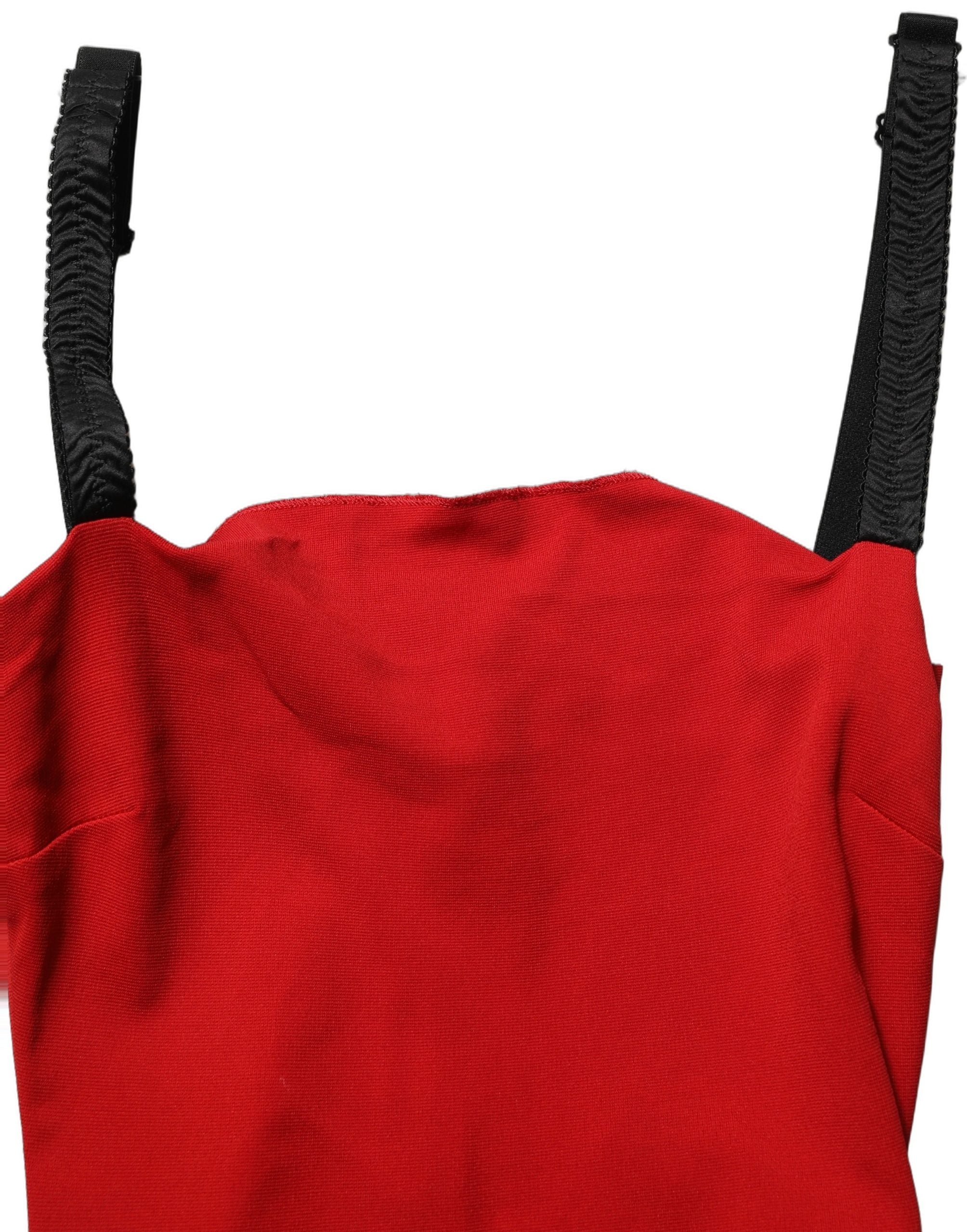 Dolce & Gabbana Red Stretch Bodycon Sheath Knee Length Dress Dolce & Gabbana