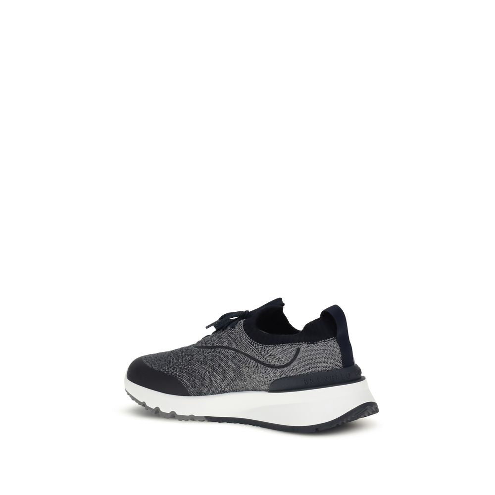 Brunello Cucinelli Gray Cotton Athletic Sneakers Brunello Cucinelli