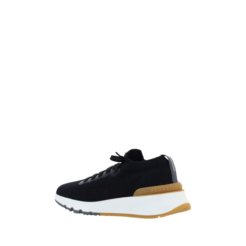 Brunello Cucinelli Black Cotton Athletic Sneakers Brunello Cucinelli
