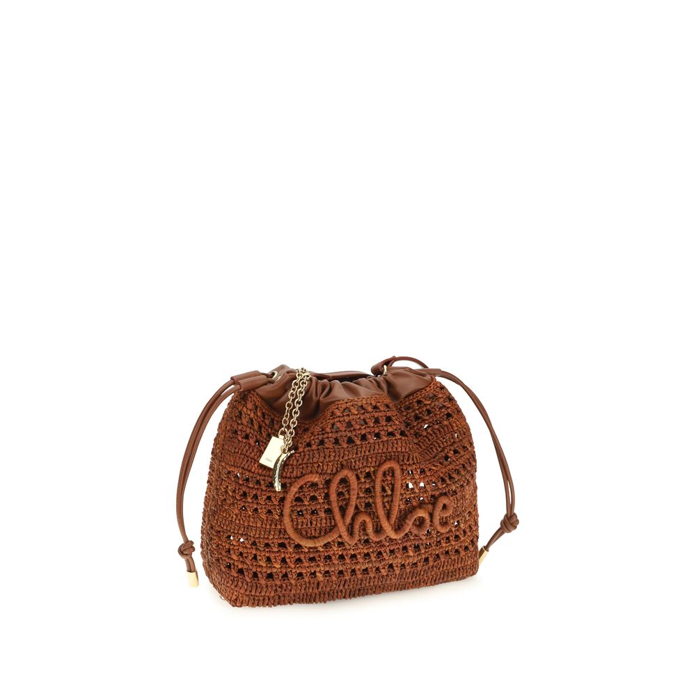 Chloé Brown Raffia Shoulder Bag Chloé