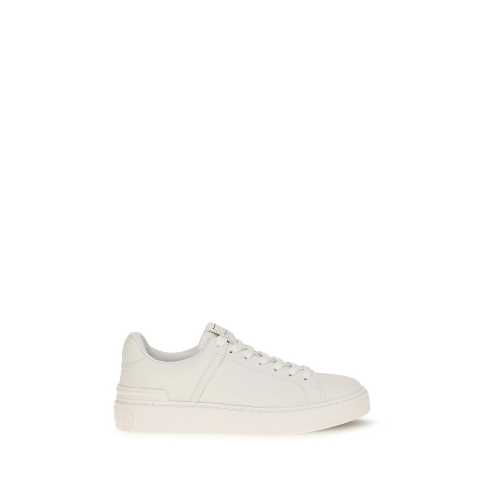 Balmain White Calf Leather Bos Taurus Athletic Sneakers Balmain