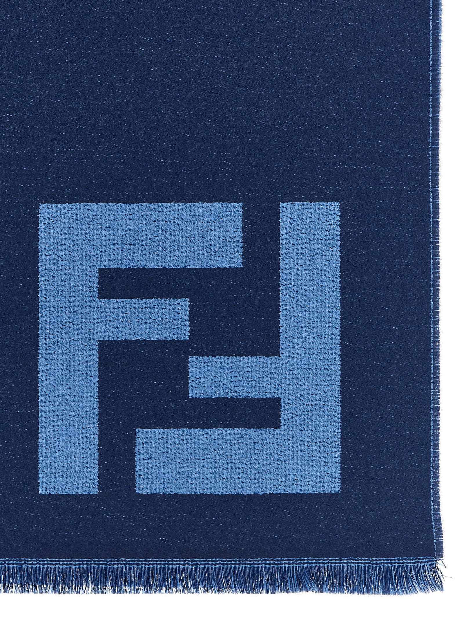 Fendi Blue Virgin Wool Scarf Fendi